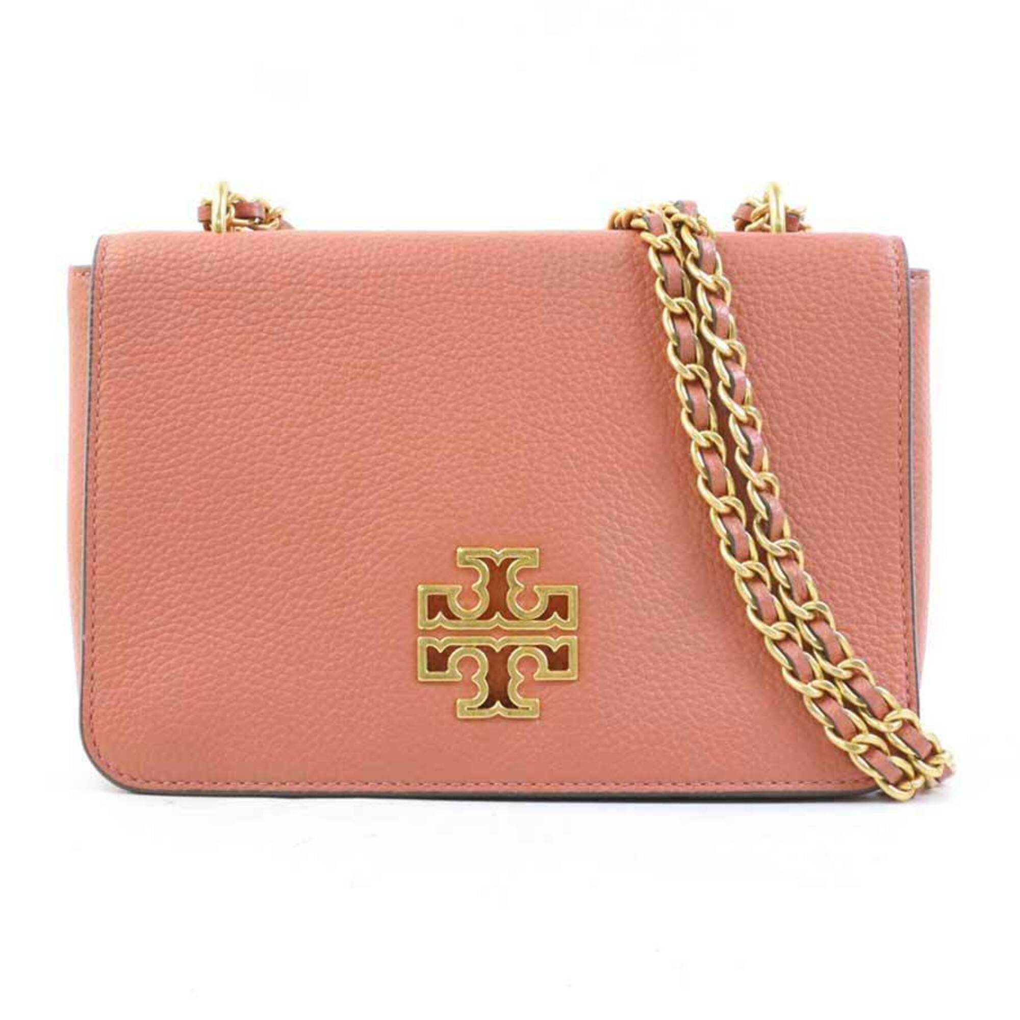 Tory Burch Coral Orange Leather Shoulder Bag (Pre-Owned)