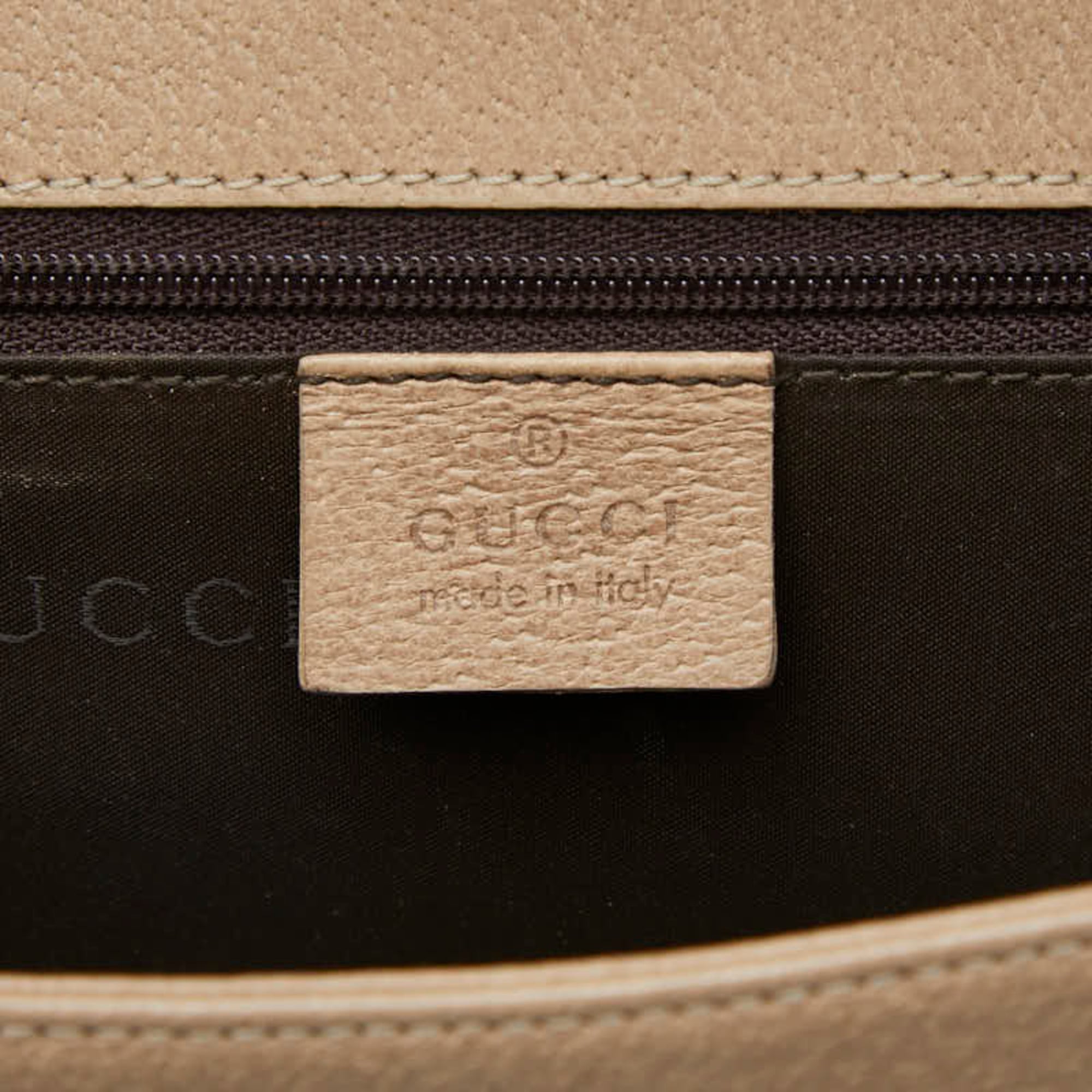 Gucci Beige Leather Handbag Shoulder Bag (Pre-Owned)