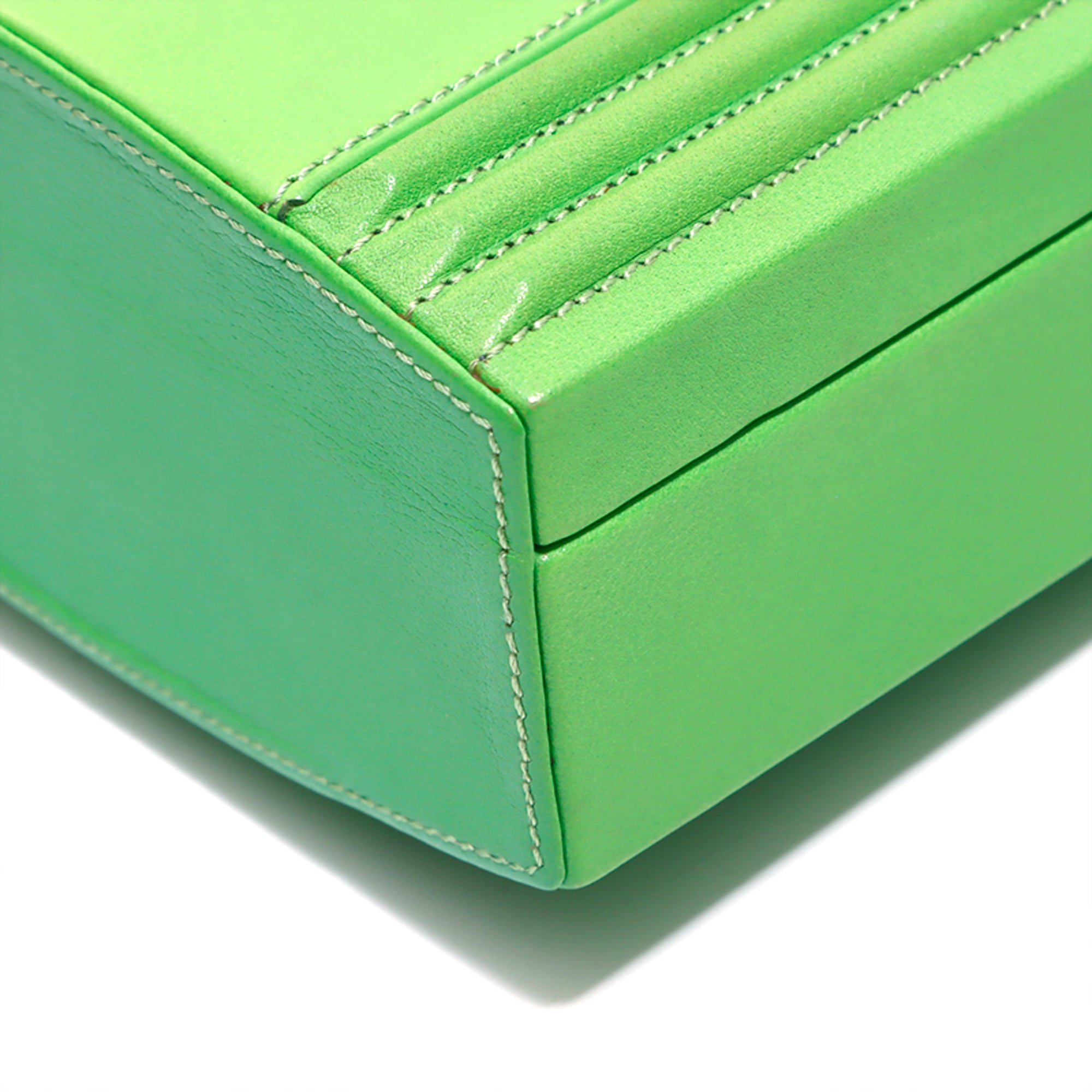 Hermes Green Leather Handbag (Pre-Owned)