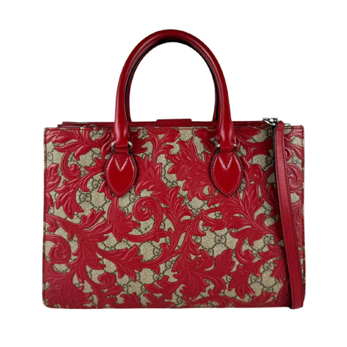 Gucci Brown Red Color Gg Supreme Handbag Shoulder Bag (Pre-Owned)