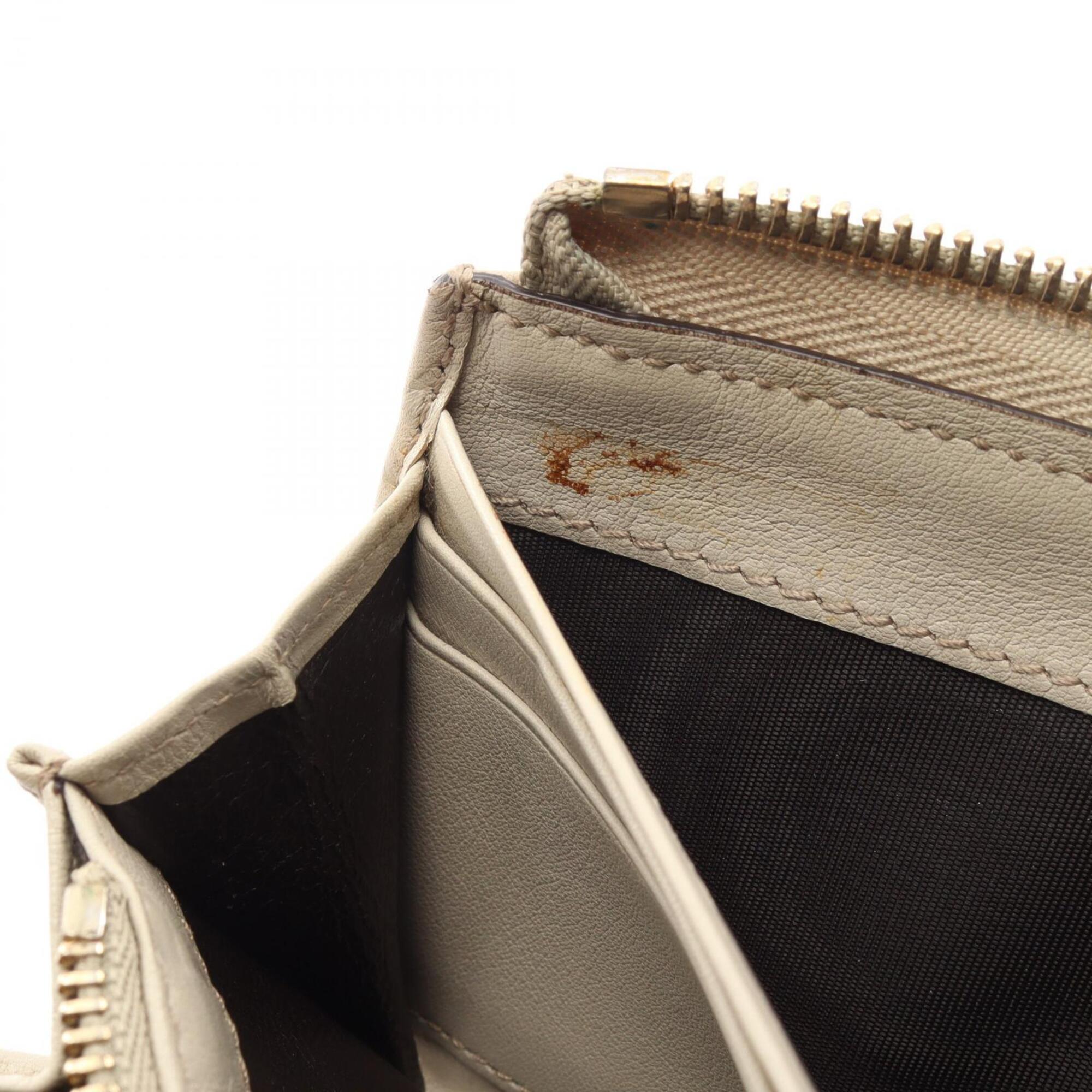 Gucci Ivory Leather Long Wallet (Bi-Fold) (Pre-Owned)