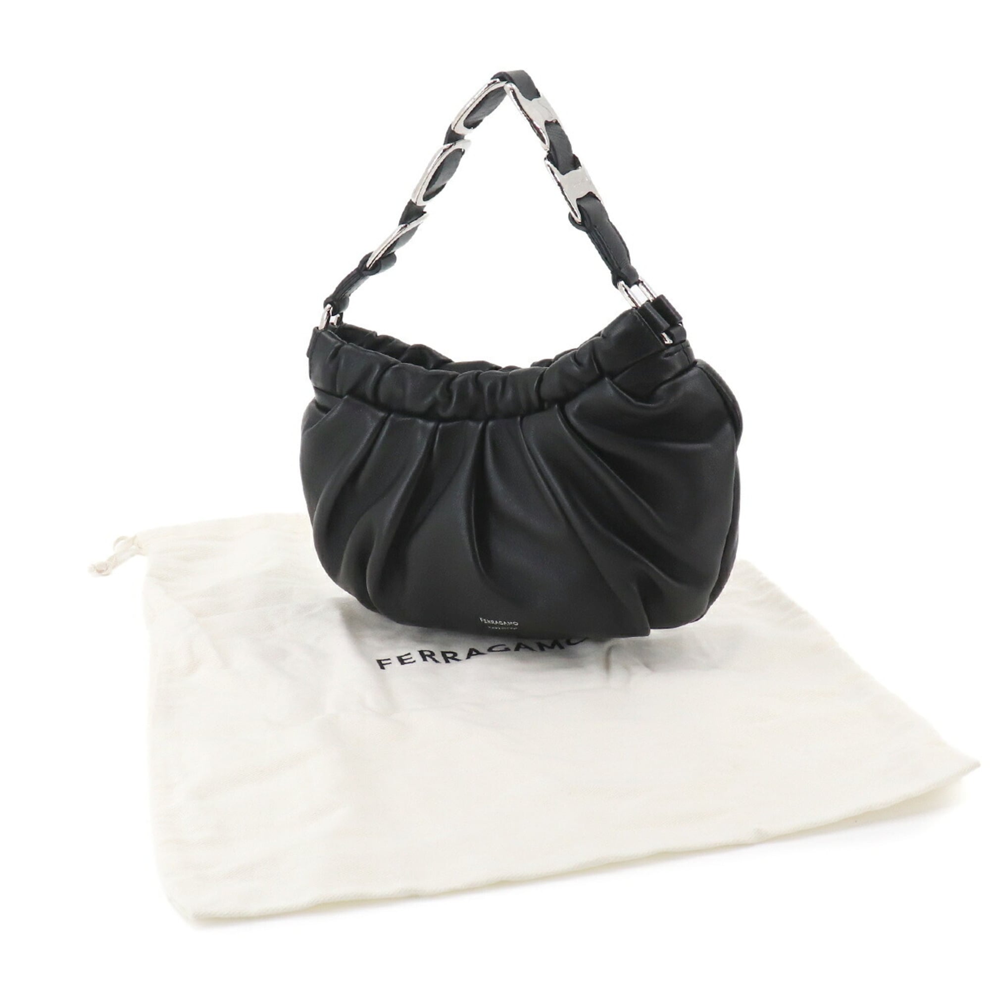Salvatore Ferragamo Black Leather Handbag (Pre-Owned)