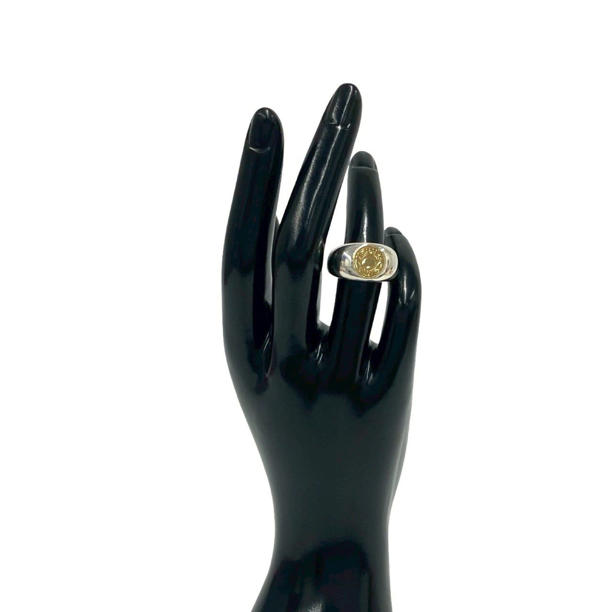 Hermes Gold Silver Gold (18K) Silver 925 Band Ring (Pre-Owned)