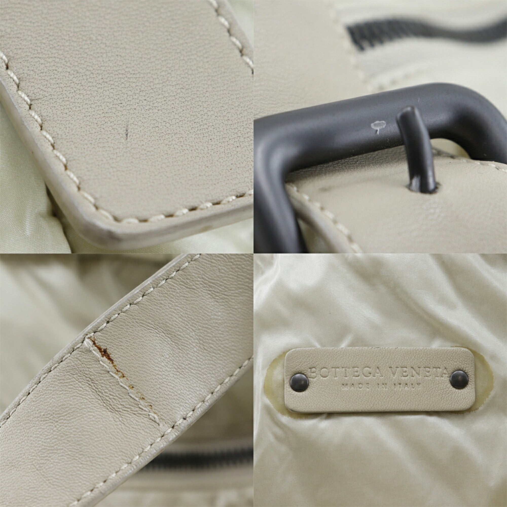 Bottega Veneta Intrecciato Beige Nylon Tote Bag (Pre-Owned)