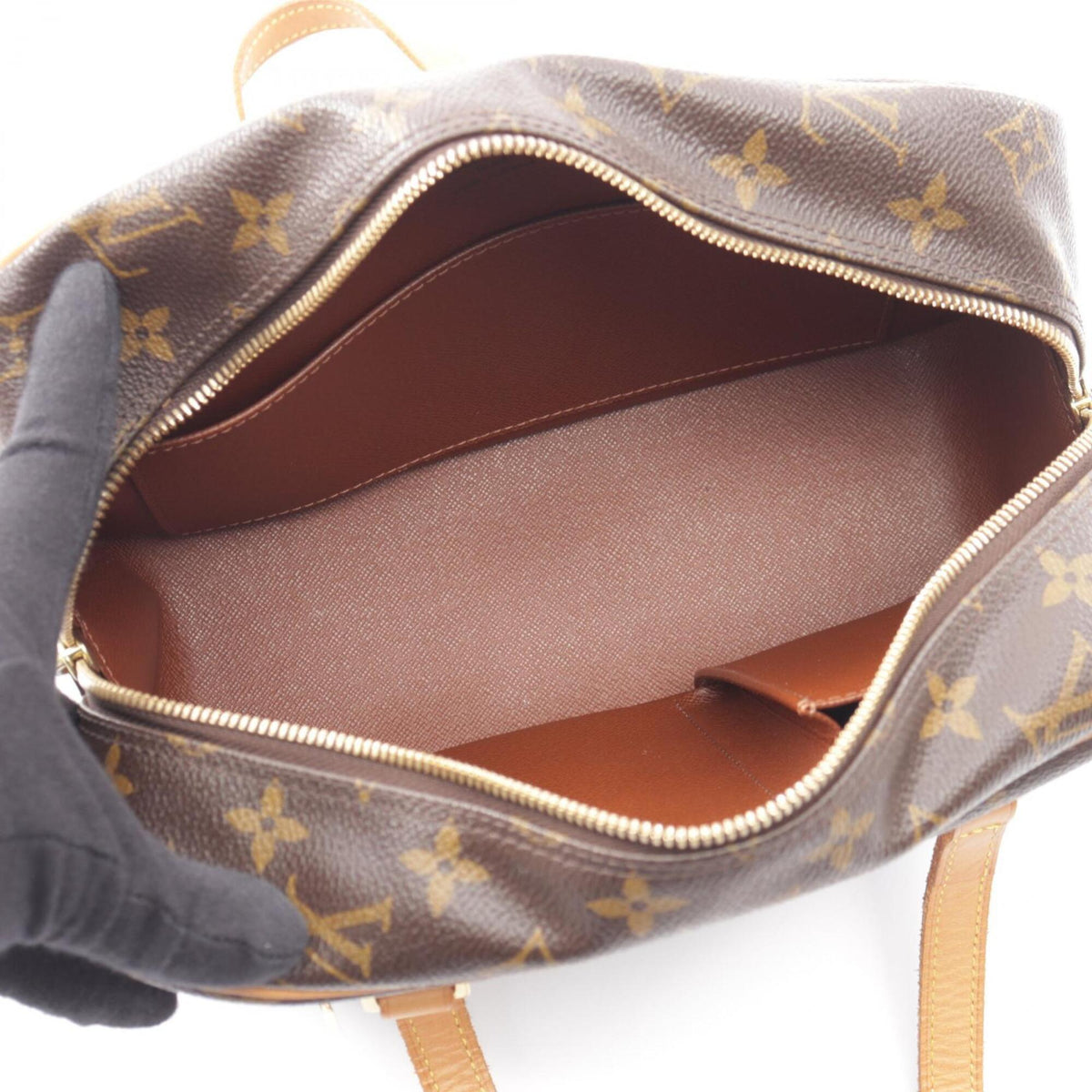 Louis Vuitton Brown Coated Canvas Monogram Leather Handbag Shoulder Bag (Pre-Owned)