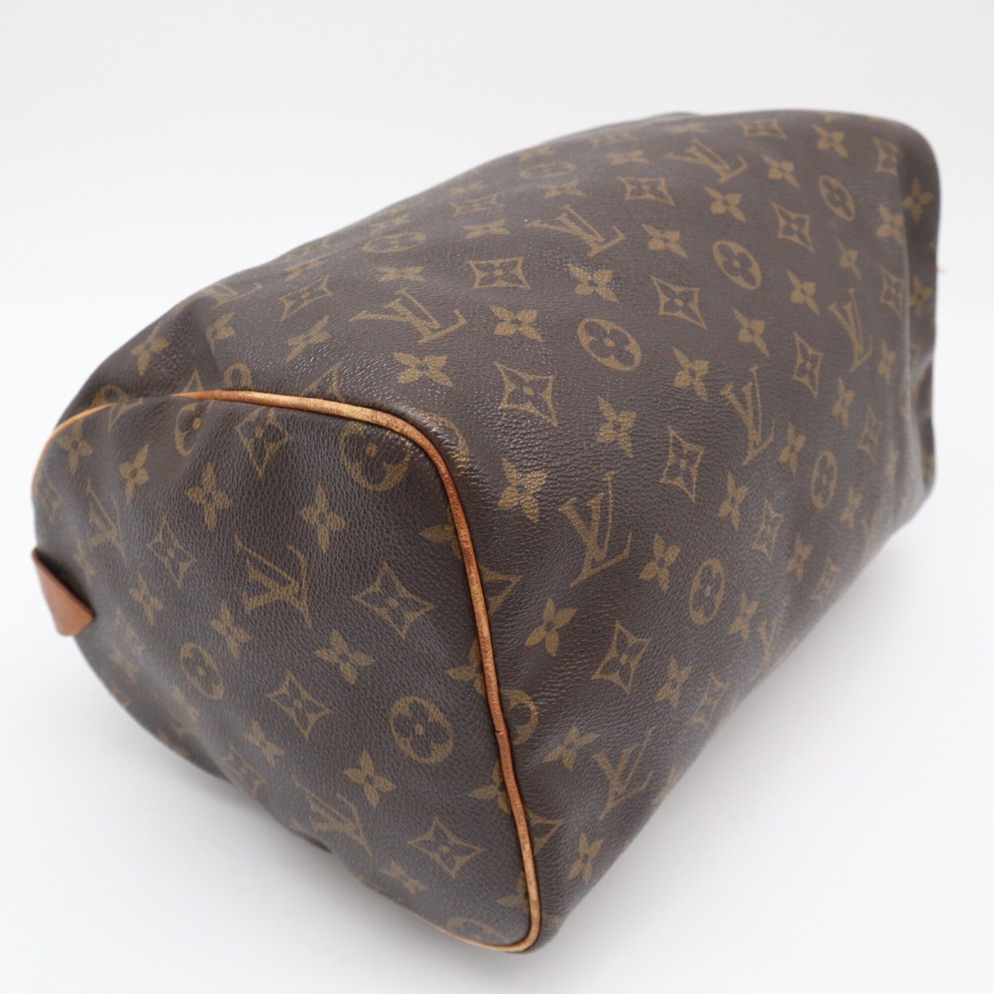 Louis Vuitton Beige Blue Brown Monogram Coated Canvas Leather Handbag (Pre-Owned)