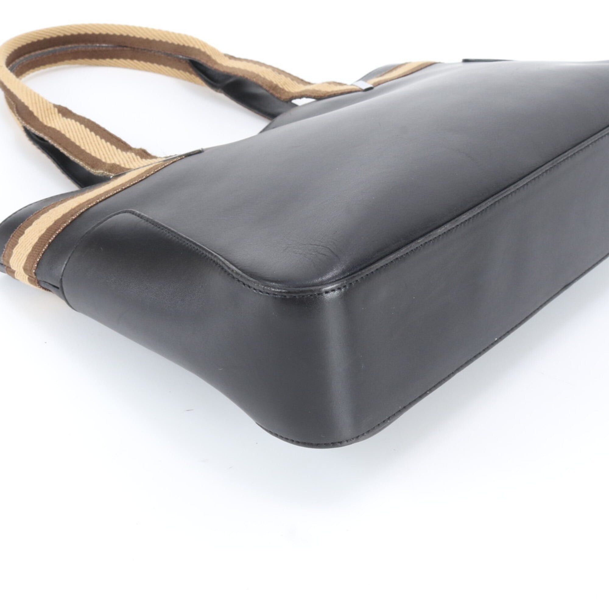 Gucci Black Brown Leather Handbag Tote Bag (Pre-Owned)