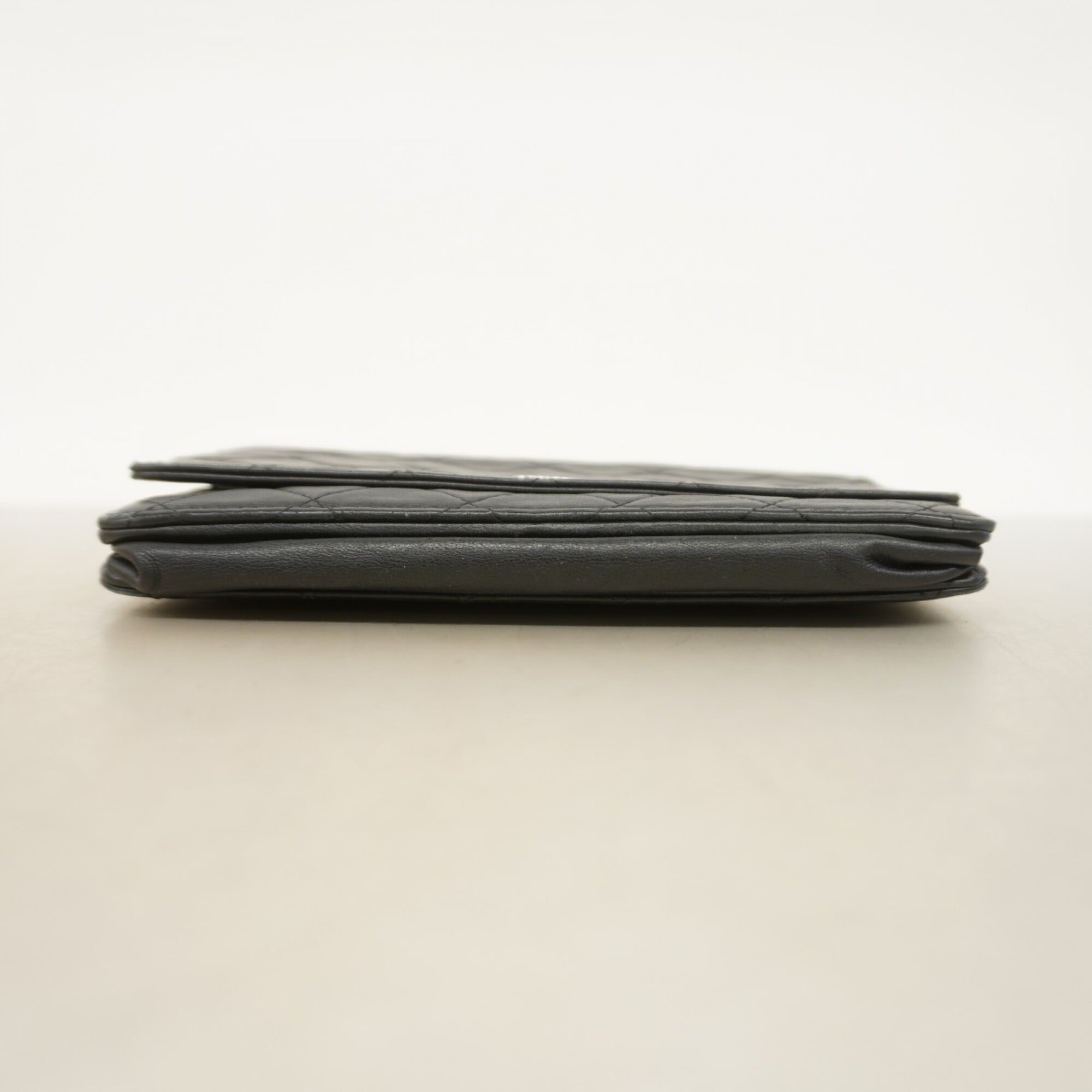 Chanel Black Leather Chain/Shoulder Wallet (Pre-Owned)