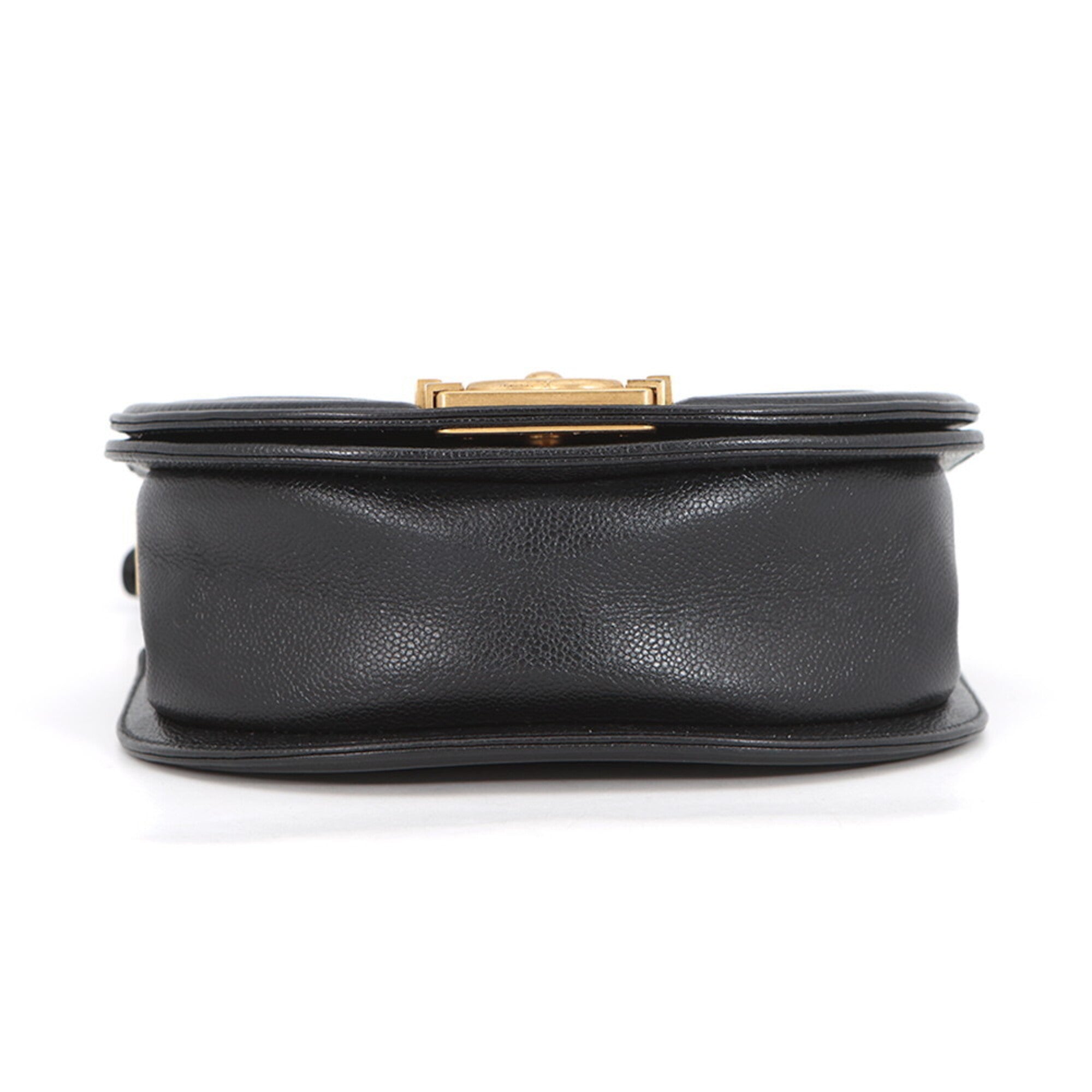Chanel Black Grained Calfskin Handbag Shoulder Bag (Pre-Owned)