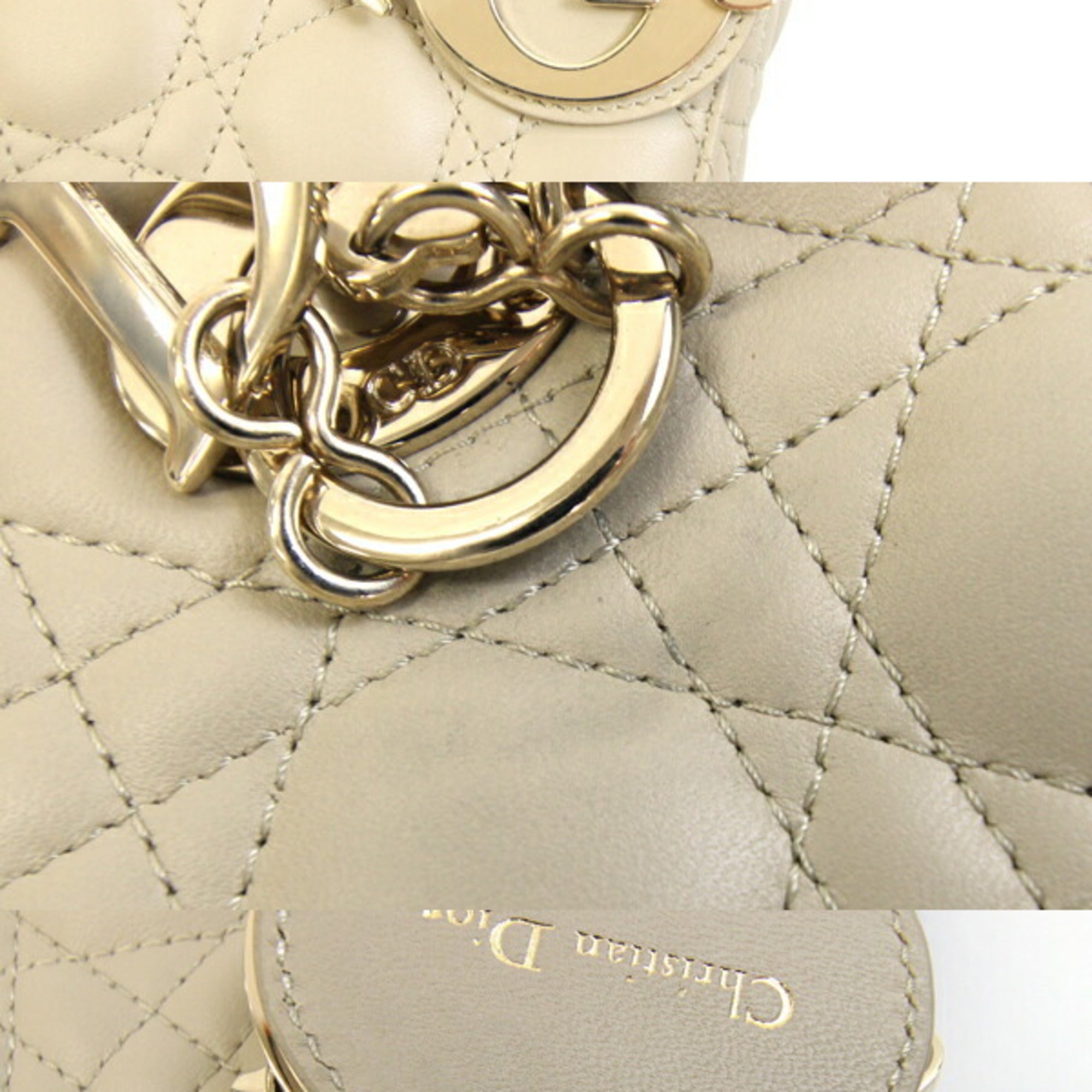 Christian Dior Beige Leather Handbag (Pre-Owned)