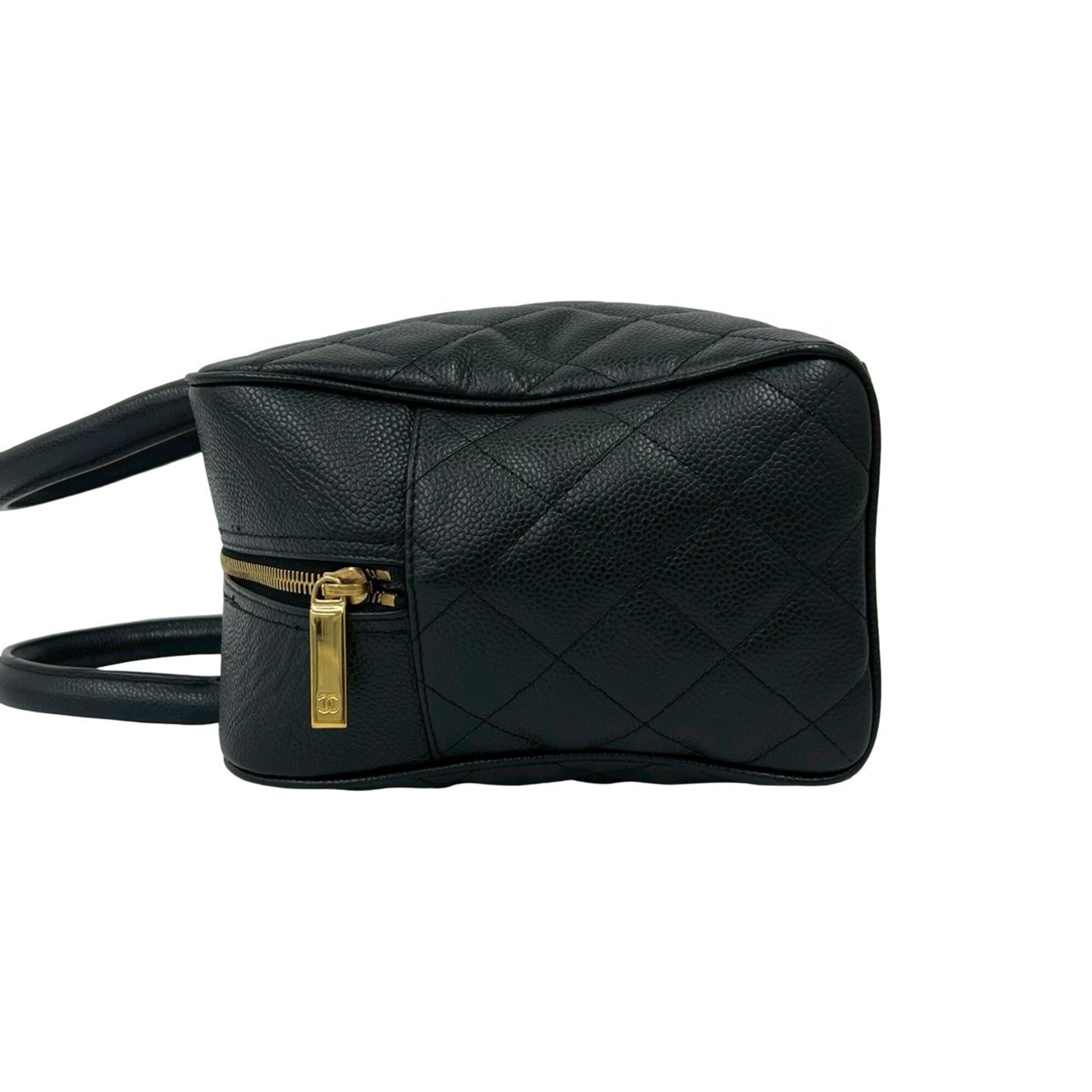 Chanel Black Grained Calfskin Handbag (Pre-Owned)