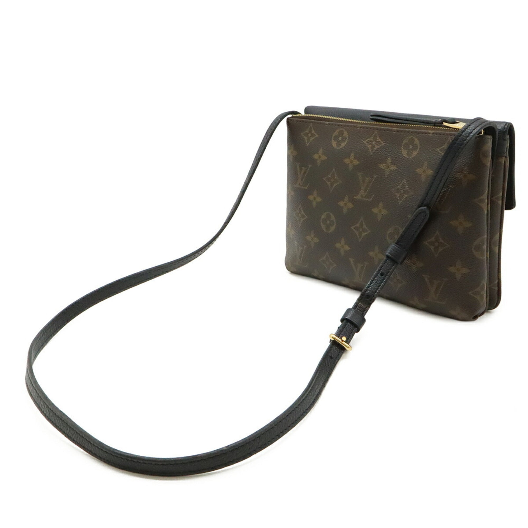Louis Vuitton Monogram Black Noir Monogram Leather Pochette Shoulder Bag (Pre-Owned)