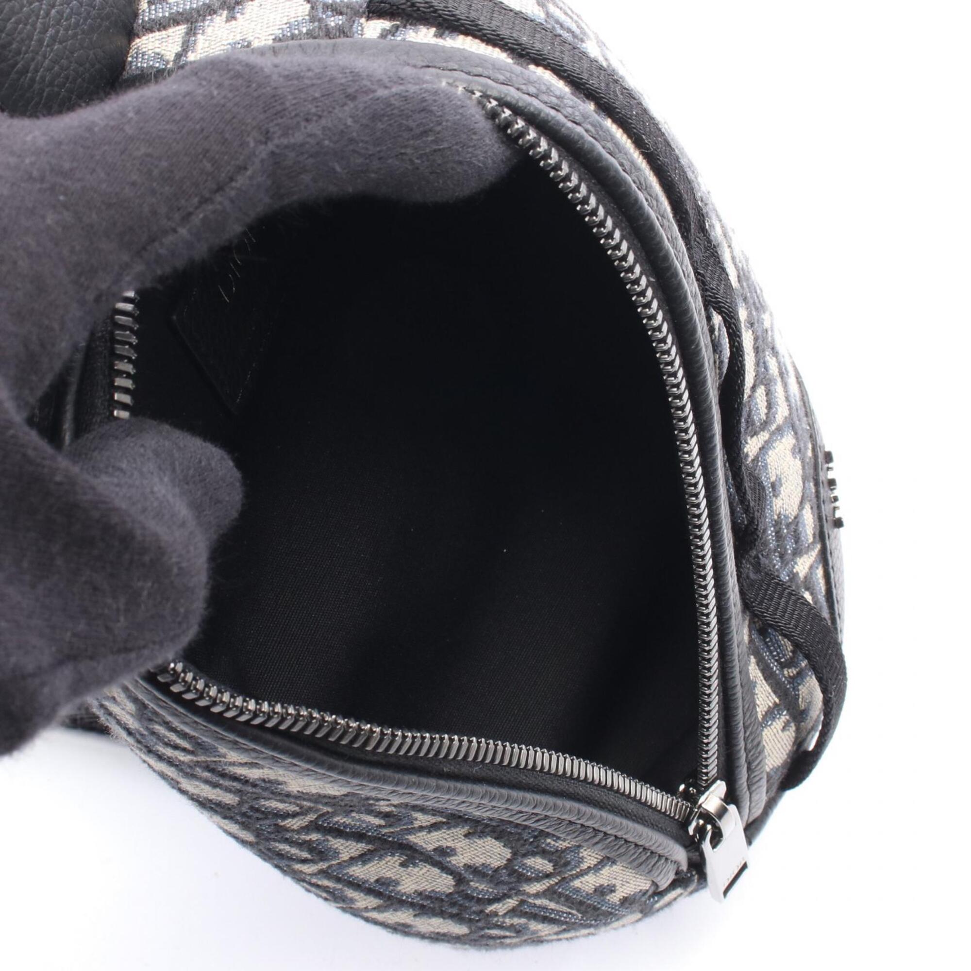 Christian Dior Beige Black Navy Canvas Fanny Pack Handbag (Pre-Owned)