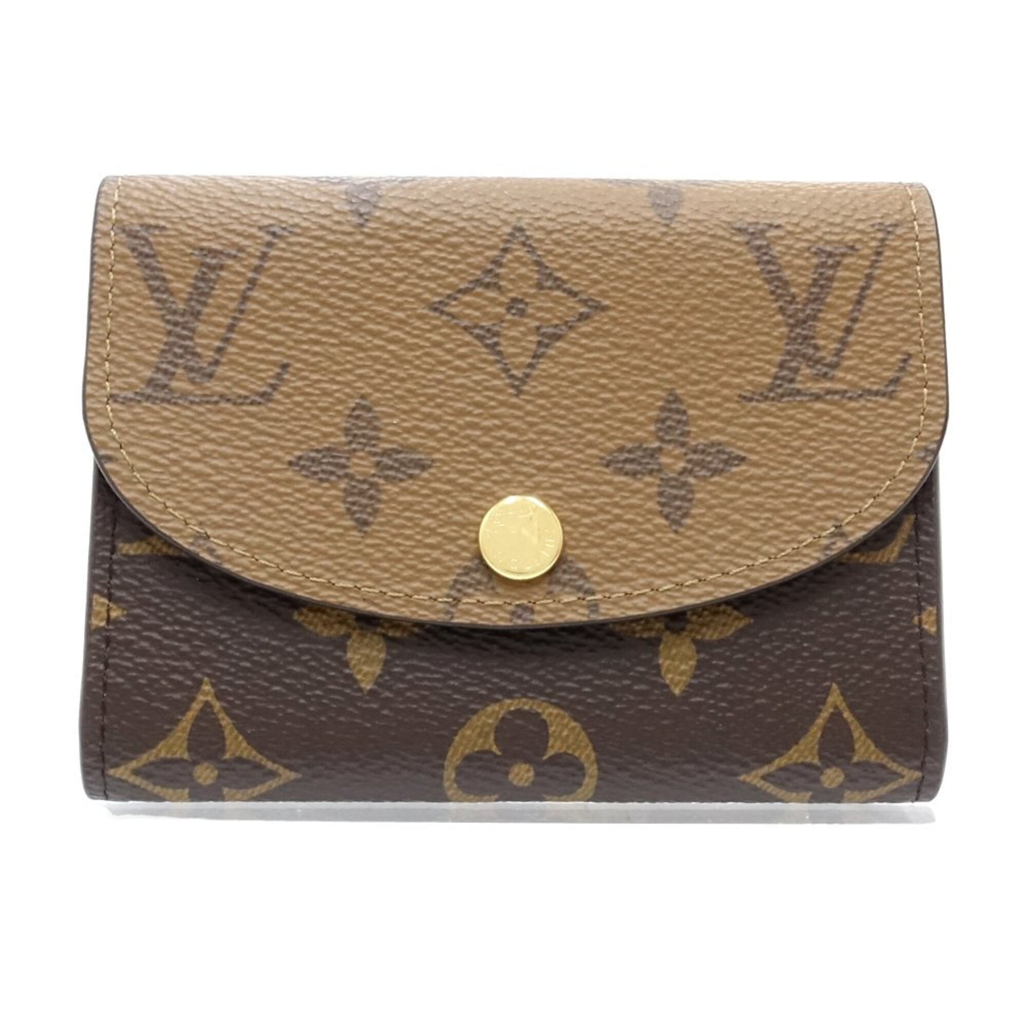 Louis Vuitton Beige Brown Monogram Reverse Monogram Reverse Coin Purse/Coin Case (Pre-Owned)