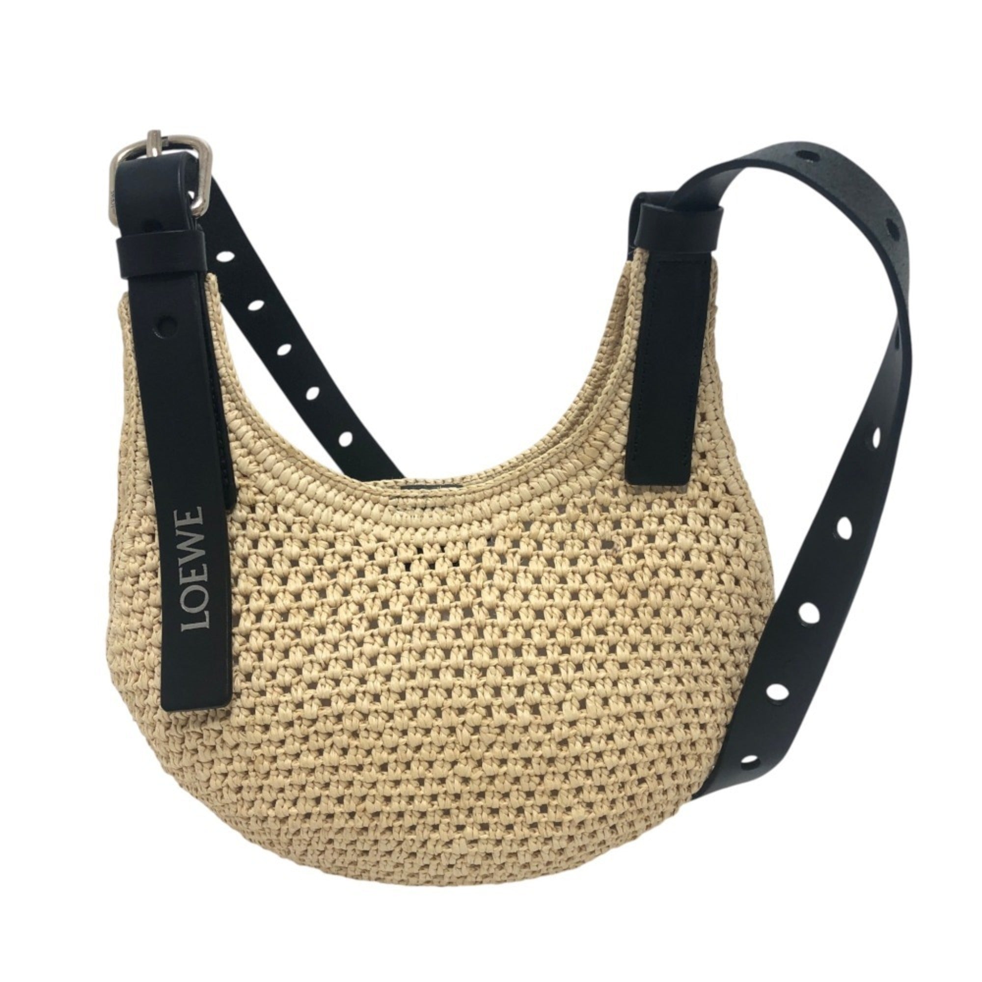 Loewe Black Raffia Shoulder Bag (Pre-Owned)