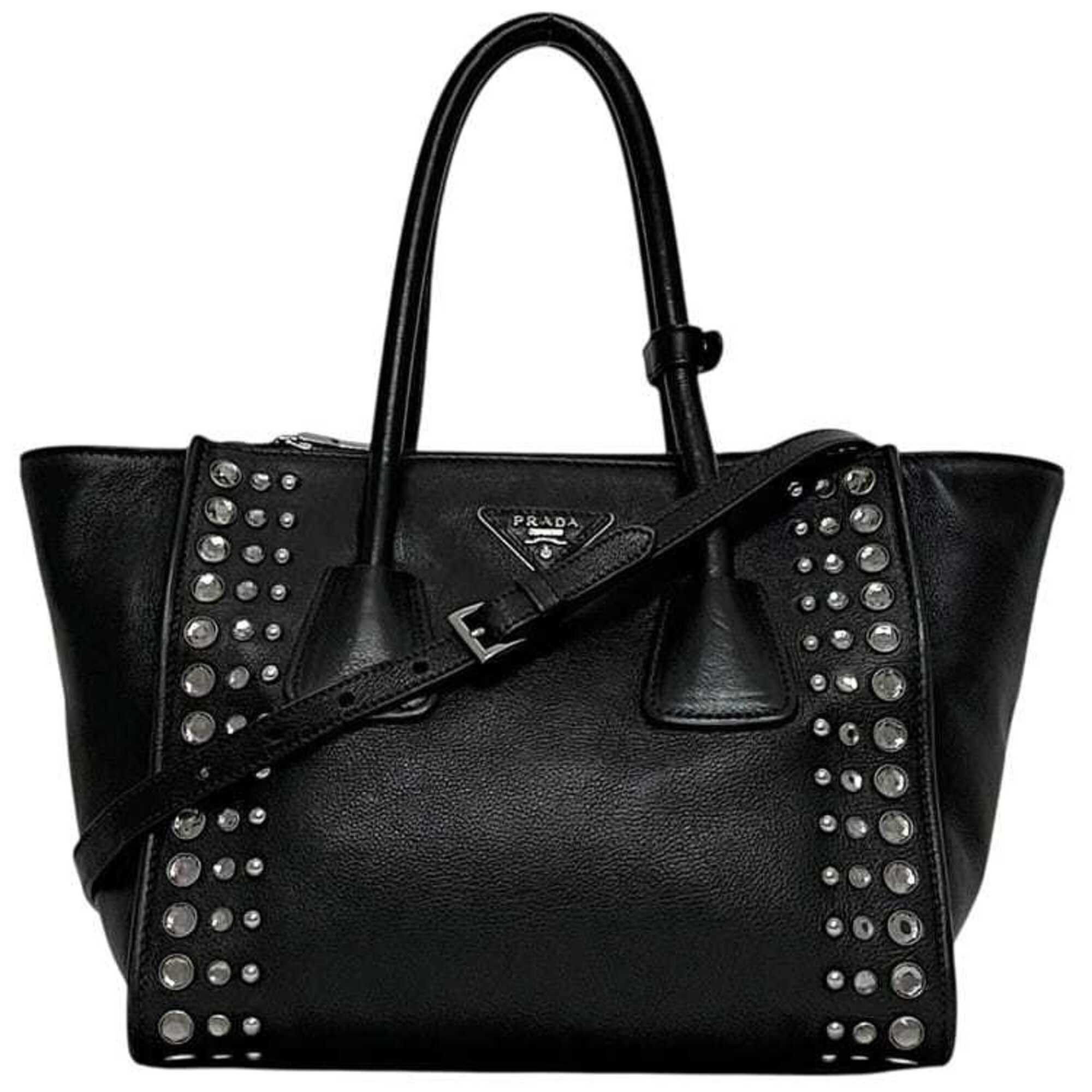 Prada Black Nero Leather Handbag Shoulder Bag (Pre-Owned)