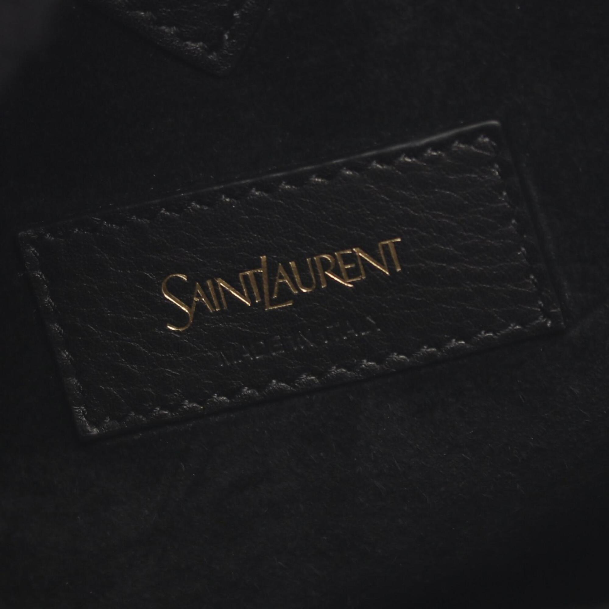 Saint Laurent Black Leather Handbag Pouch (Pre-Owned)