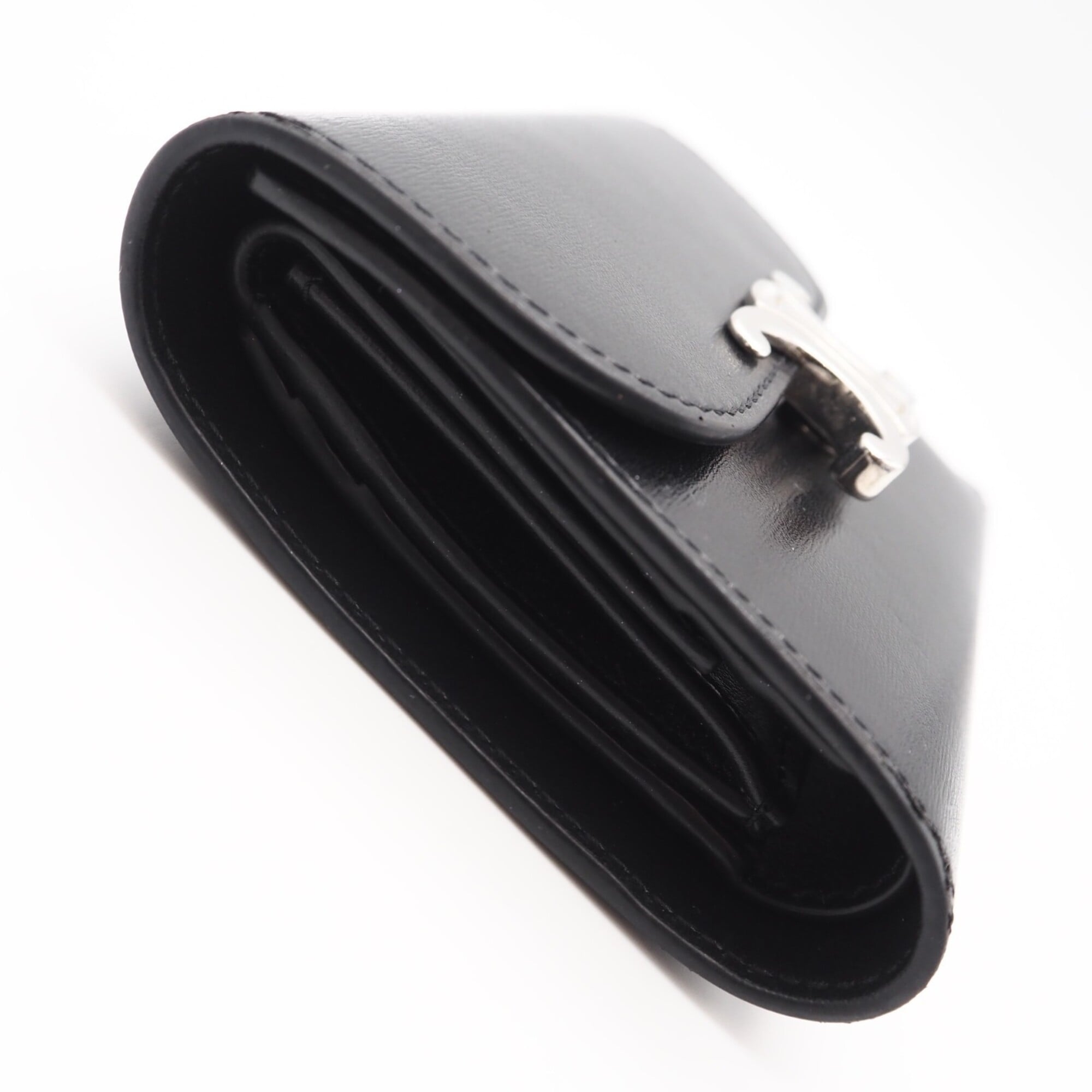 Celine Black Leather Wallet (Tri-Fold) (Pre-Owned)