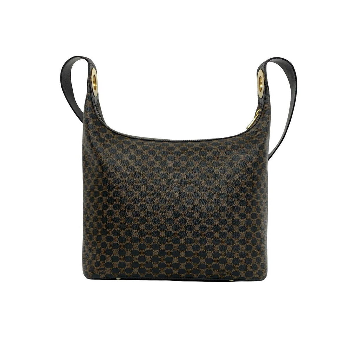 Celine Black Brown Leather Pvc Handbag Shoulder Bag (Pre-Owned)