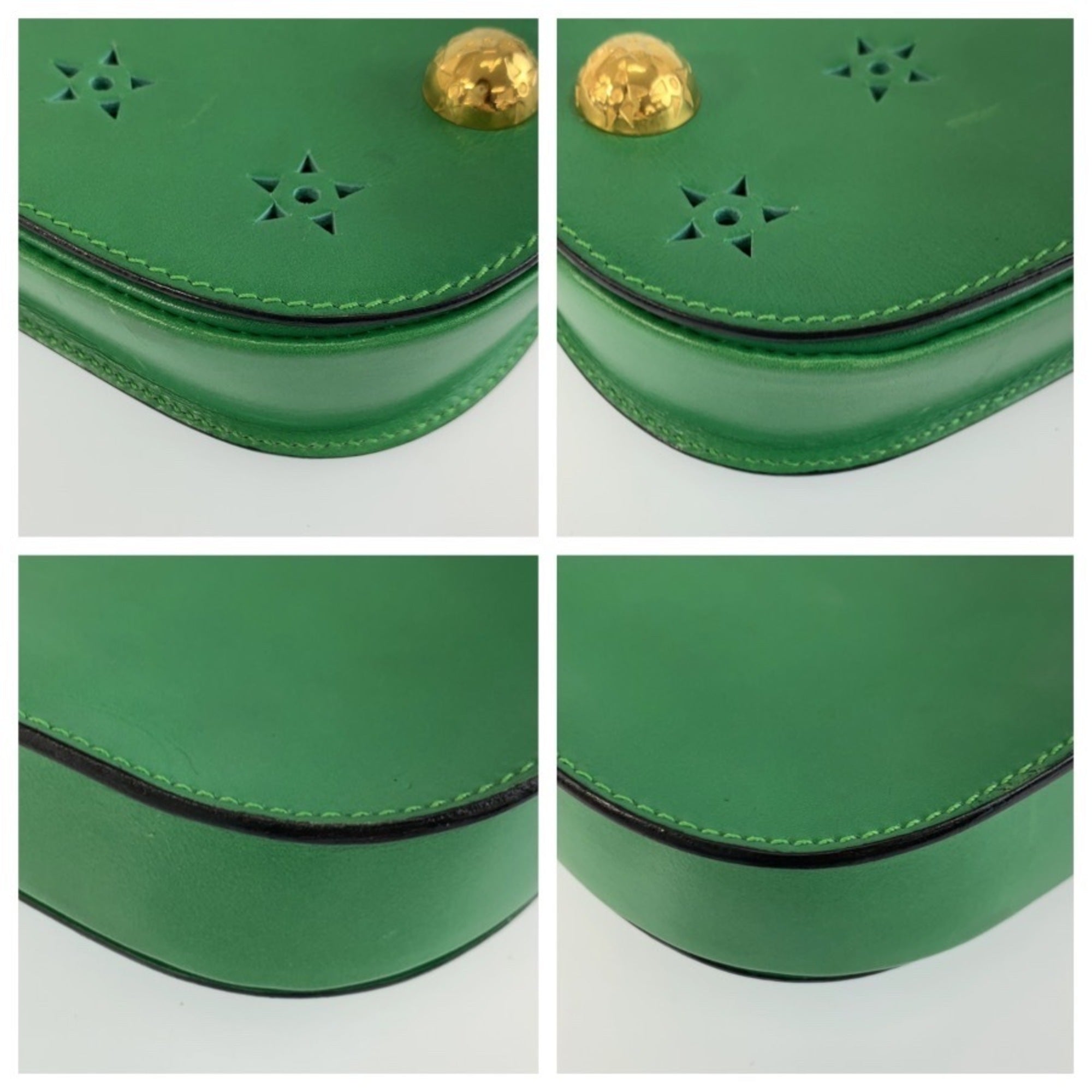 Celine Green Leather Pochette Shoulder Bag (Pre-Owned)