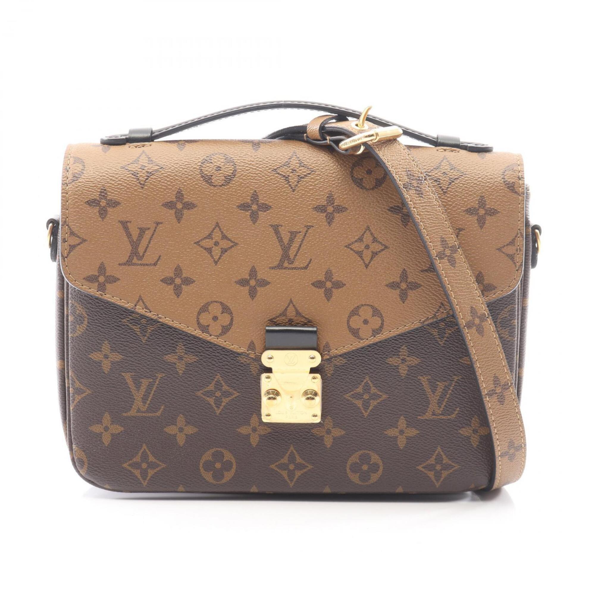 Louis Vuitton Black Brown Coated Canvas Pvc Monogram Reverse Leather Handbag Pochette (Pre-Owned)