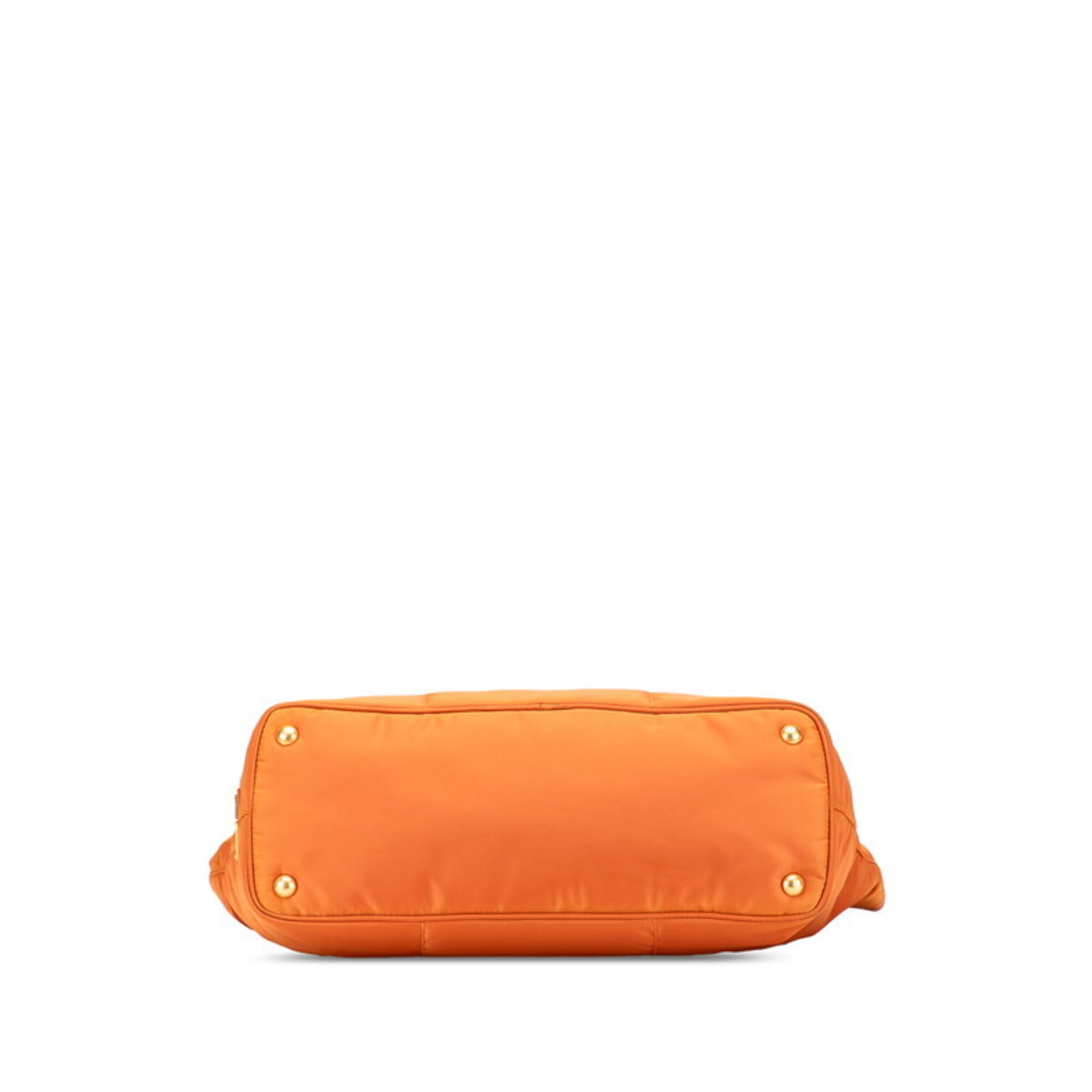Prada Orange Leather Jacquard Shoulder Bag Tote Bag (Pre-Owned)