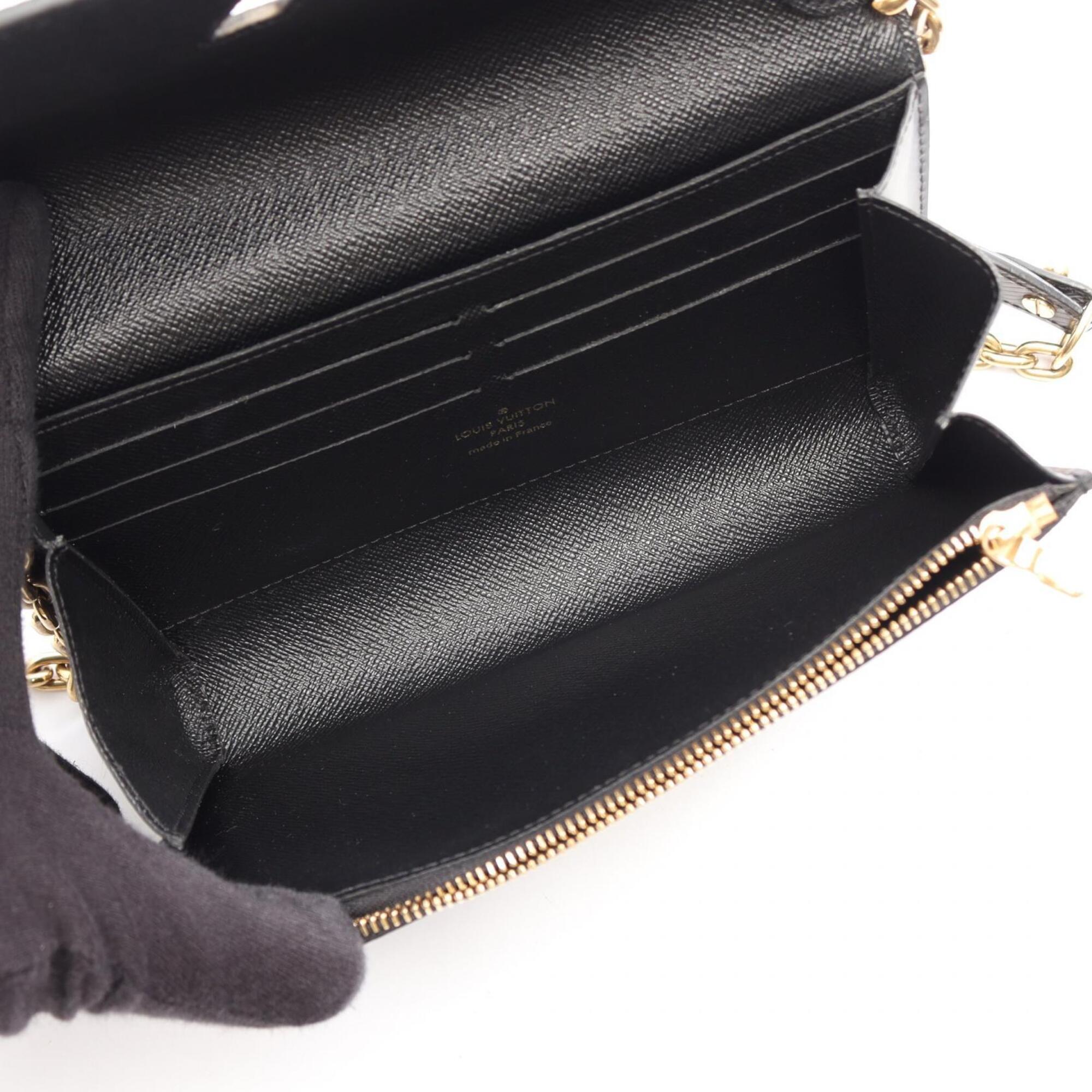 Louis Vuitton Black Noir Leather Handbag Shoulder Bag (Pre-Owned)