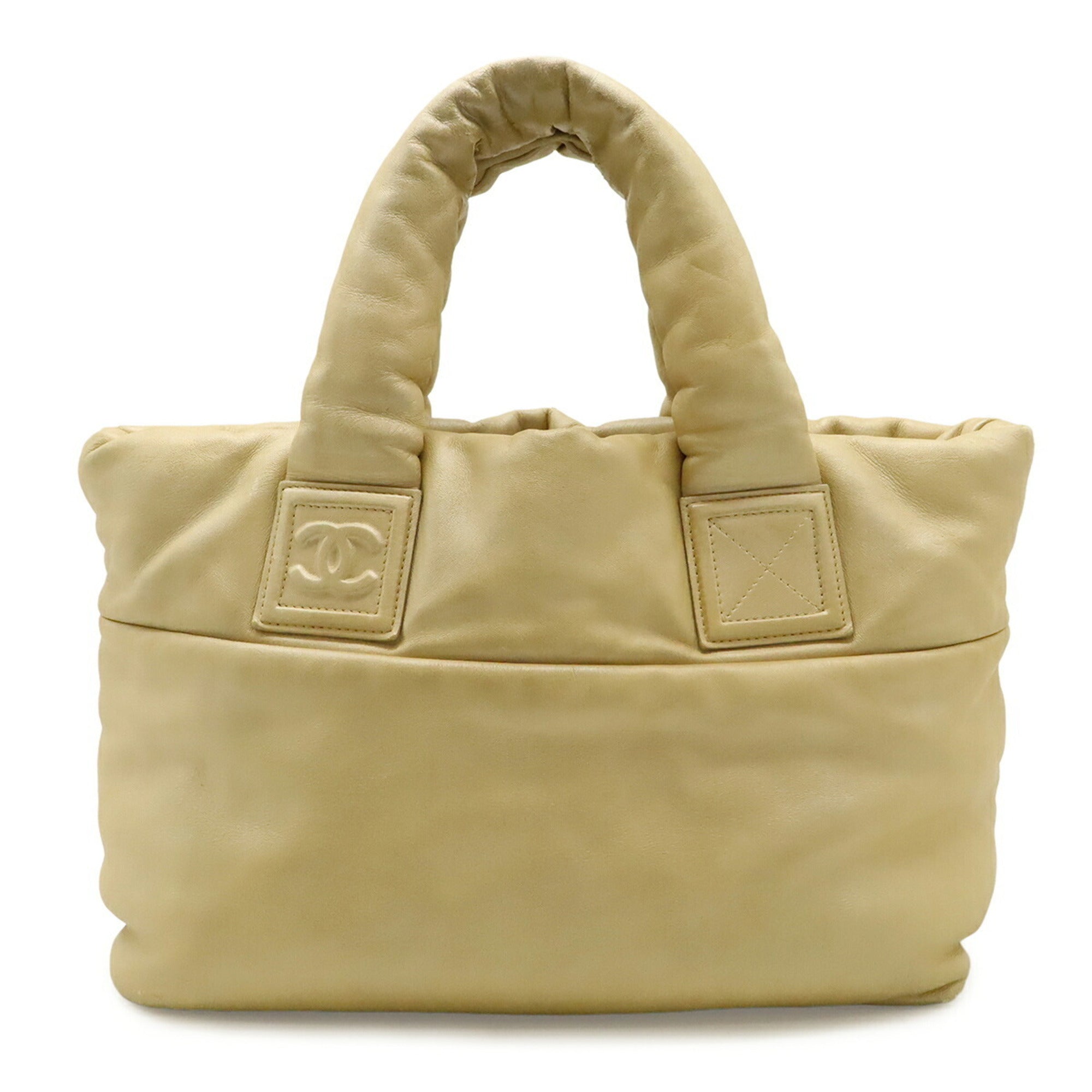 Chanel Gold Leather Handbag Tote Bag (Pre-Owned)