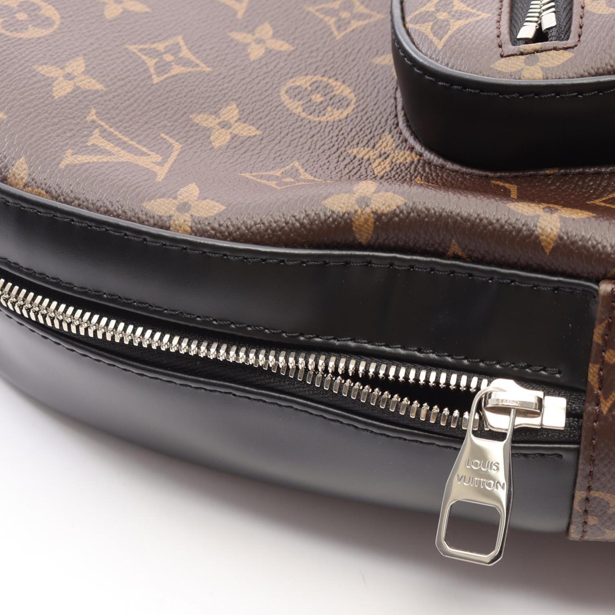 Louis Vuitton Black Brown Coated Canvas Leather Backpack Handbag (Pre-Owned)