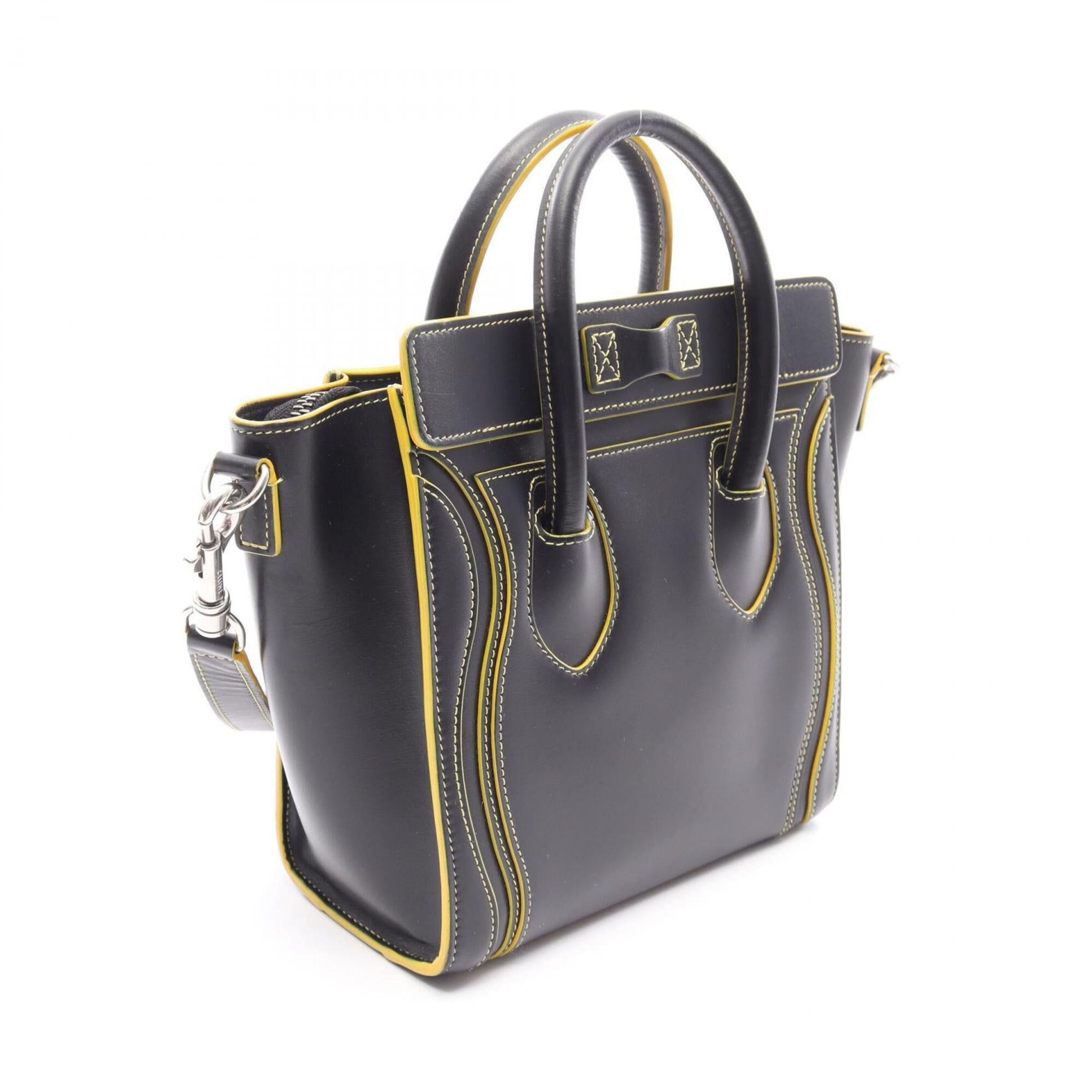 Celine Black Yellow Leather Handbag (Pre-Owned)