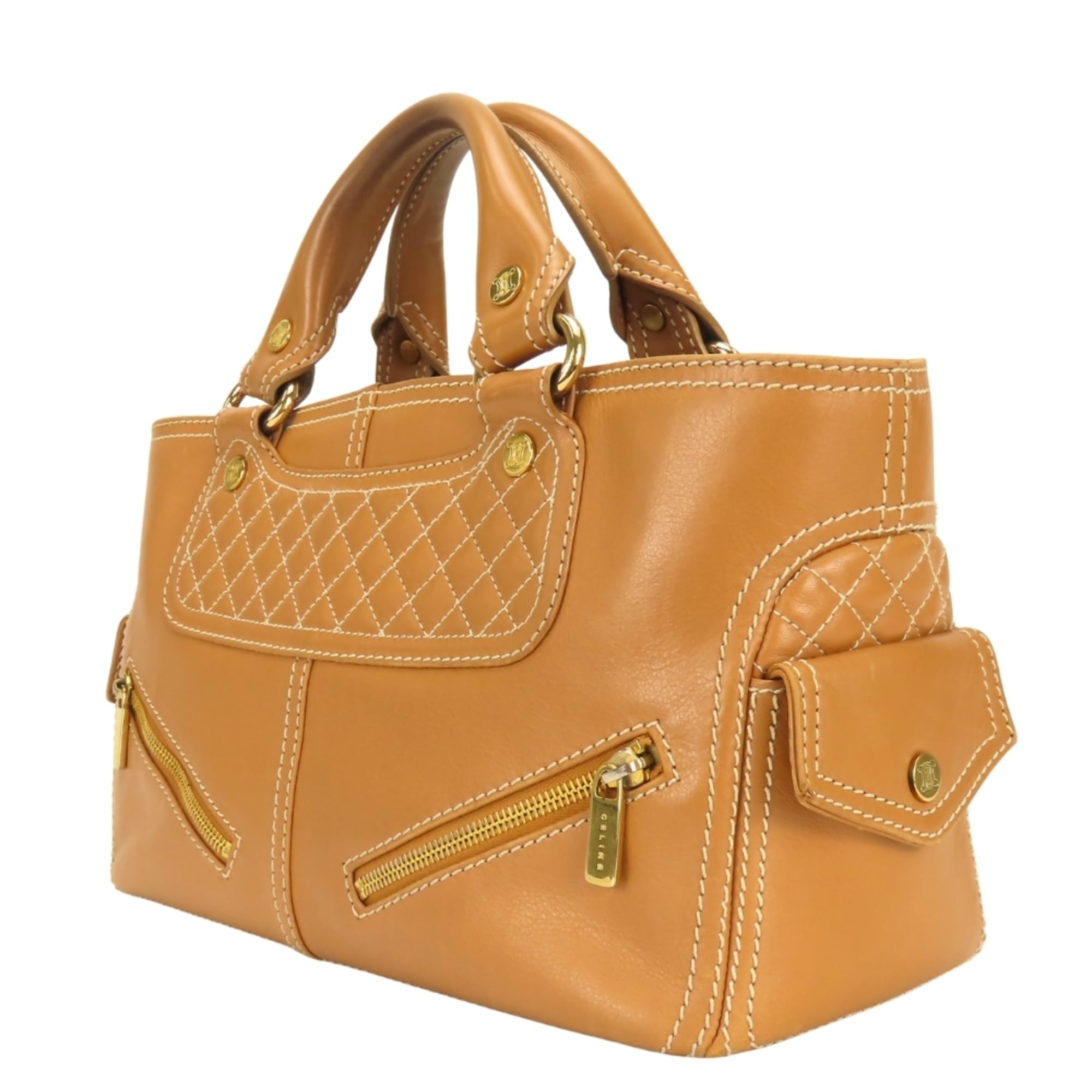 Celine Boogie Brown Camel Leather Handbag (Pre-Owned)