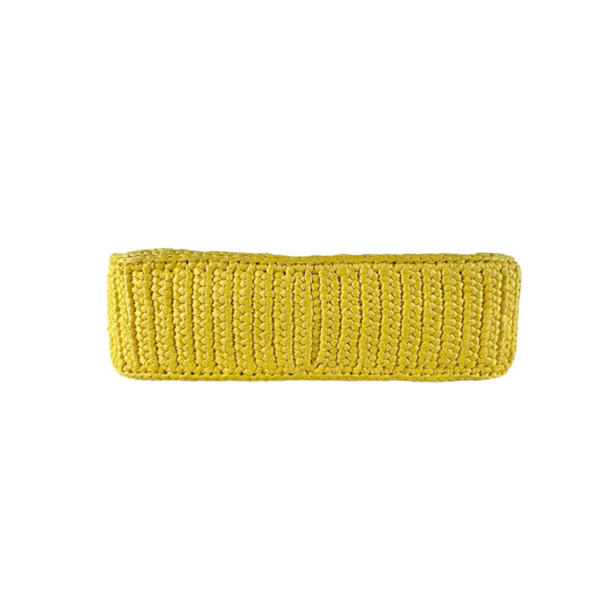 Prada Yellow Raffia Shoulder Bag (Pre-Owned)