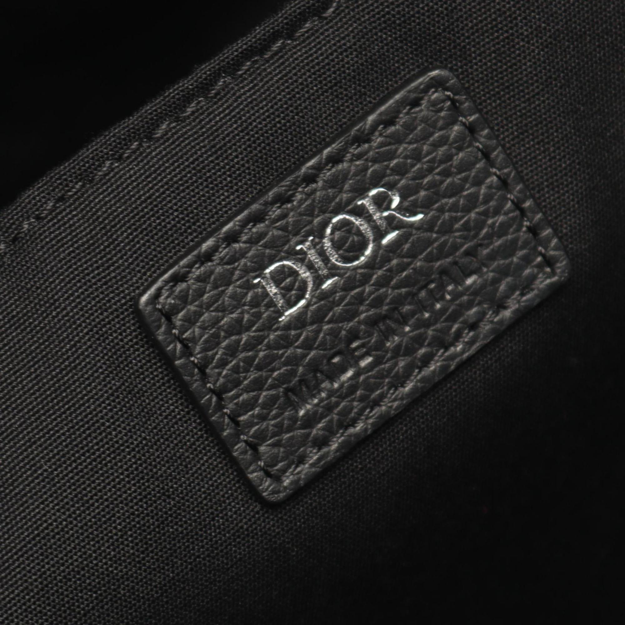 Christian Dior Black Canvas Leather Backpack Handbag (Pre-Owned)