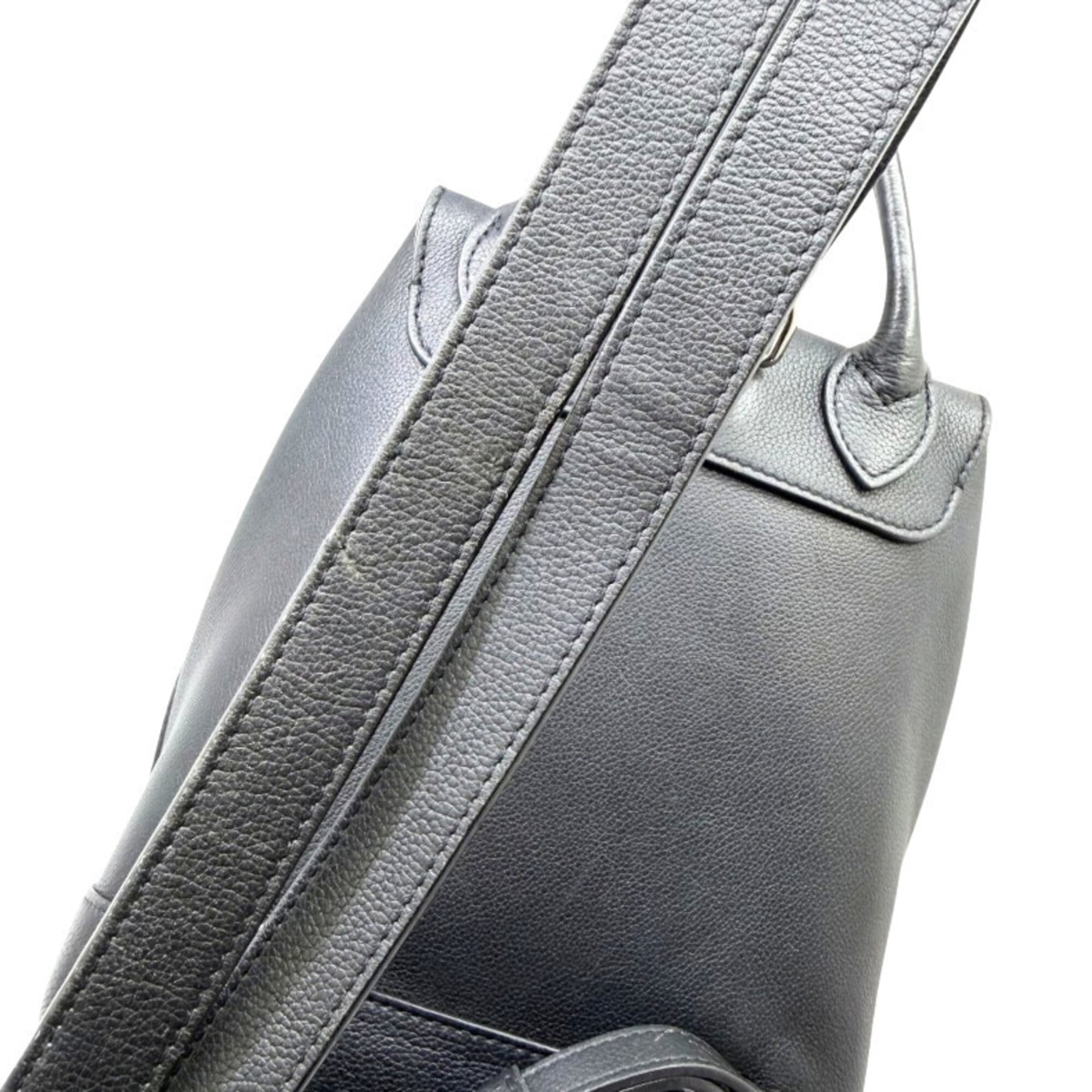 Louis Vuitton Black Noir Leather Backpack (Pre-Owned)