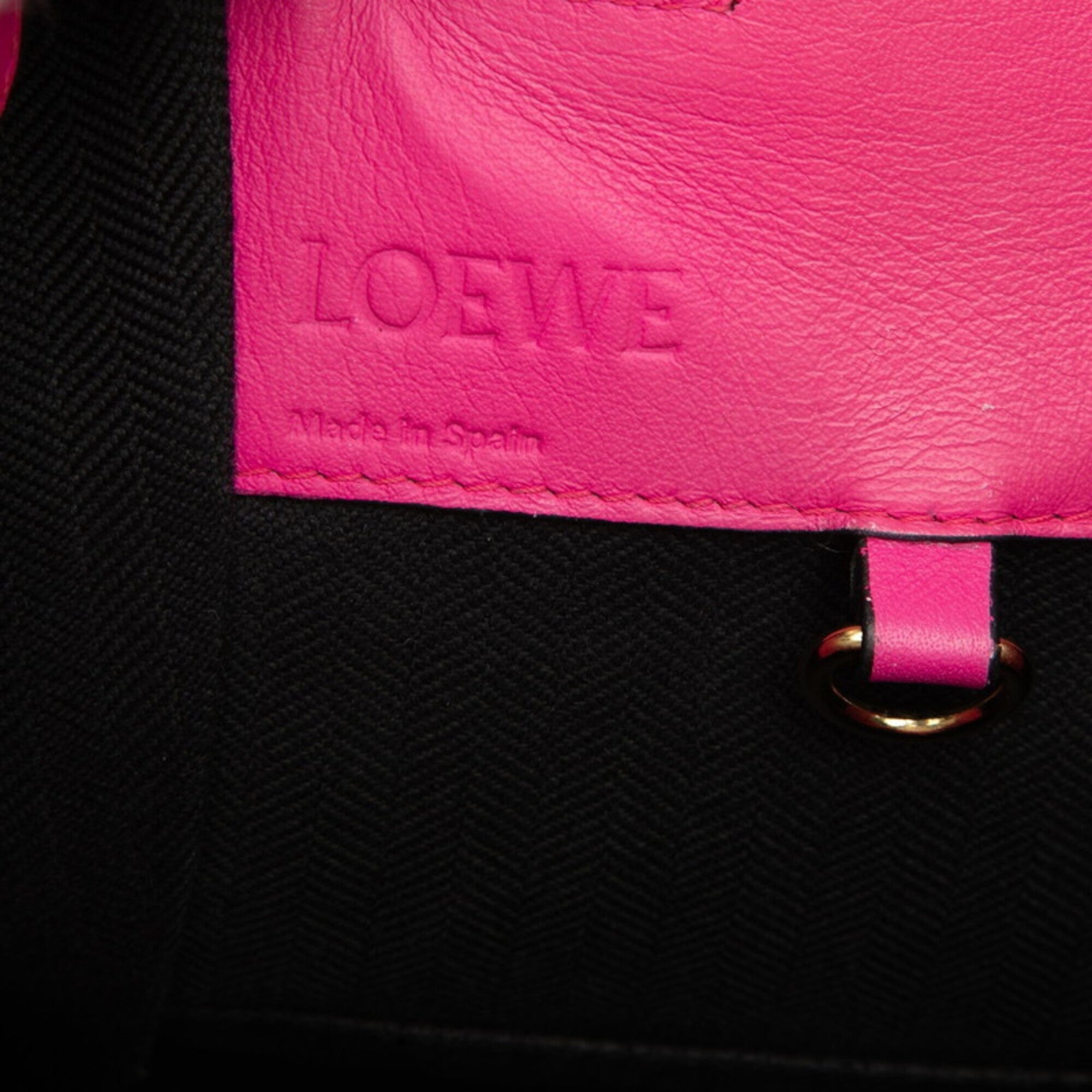 Loewe Pink White Leather Handbag Shoulder Bag (Pre-Owned)