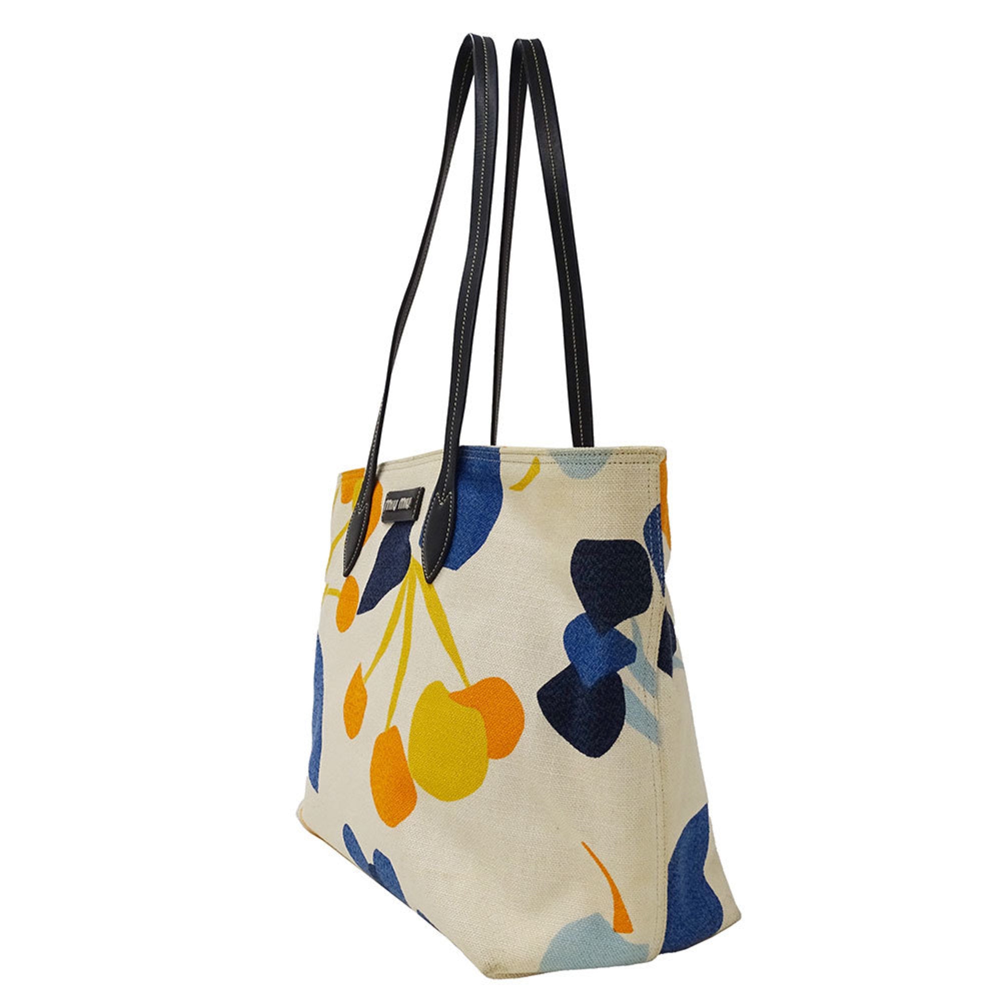 Miu Miu Multi-Color Orange Canvas Tote Bag (Pre-Owned)