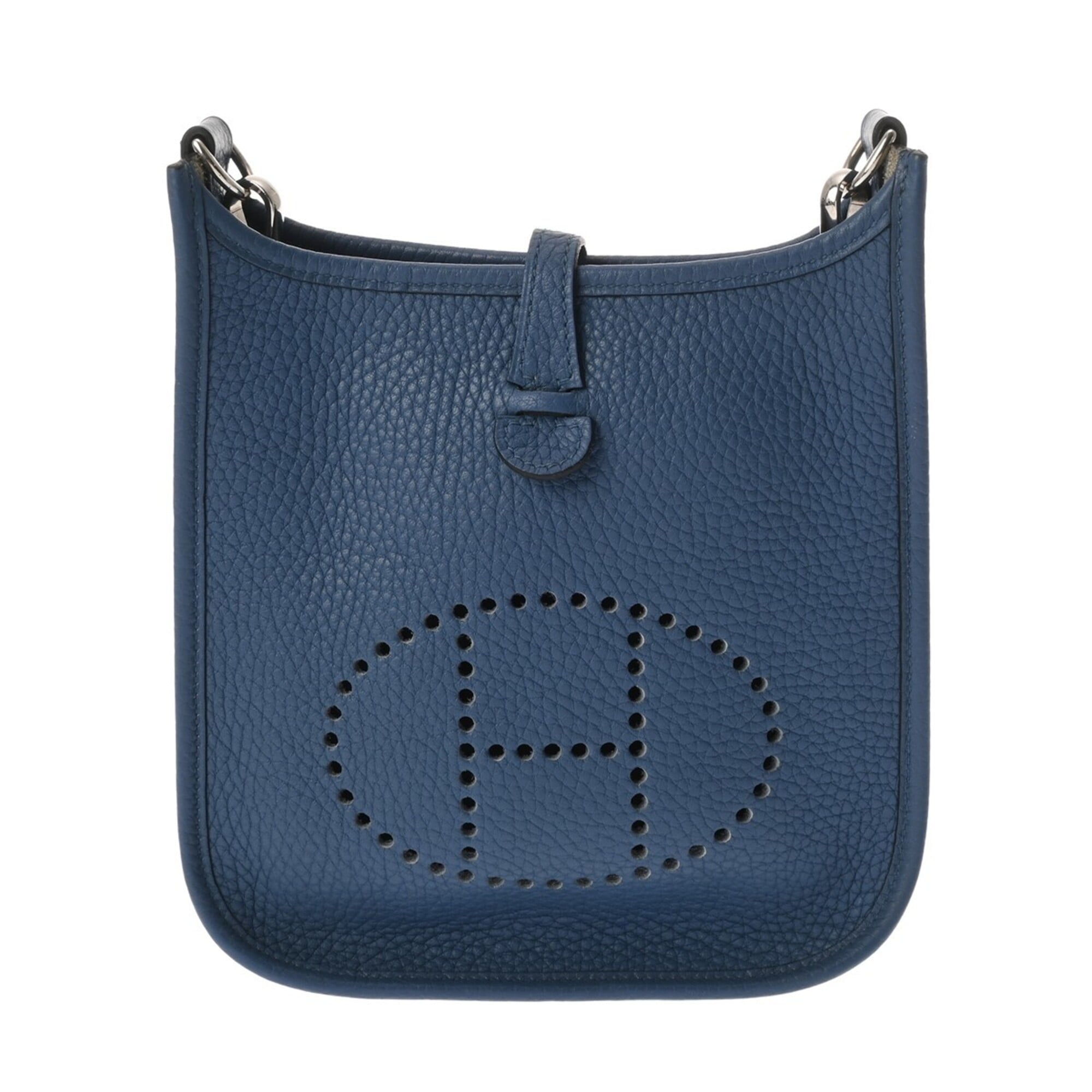 Hermes Blue Agate Taurillon Clemence Leather Shoulder Bag (Pre-Owned)