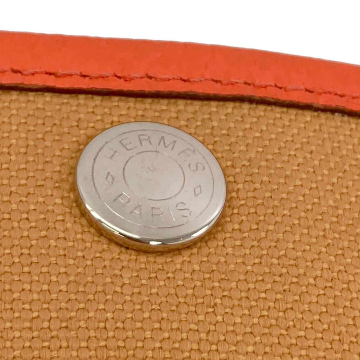 Hermes Orange Negonda Leather Canvas Tote Bag (Pre-Owned)