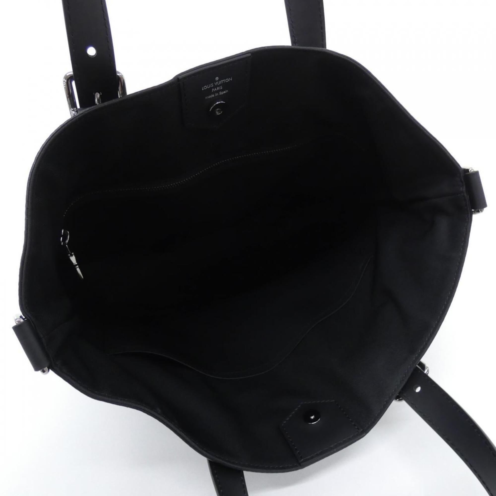 Louis Vuitton Black Coated Canvas Handbag Tote Bag (Pre-Owned)