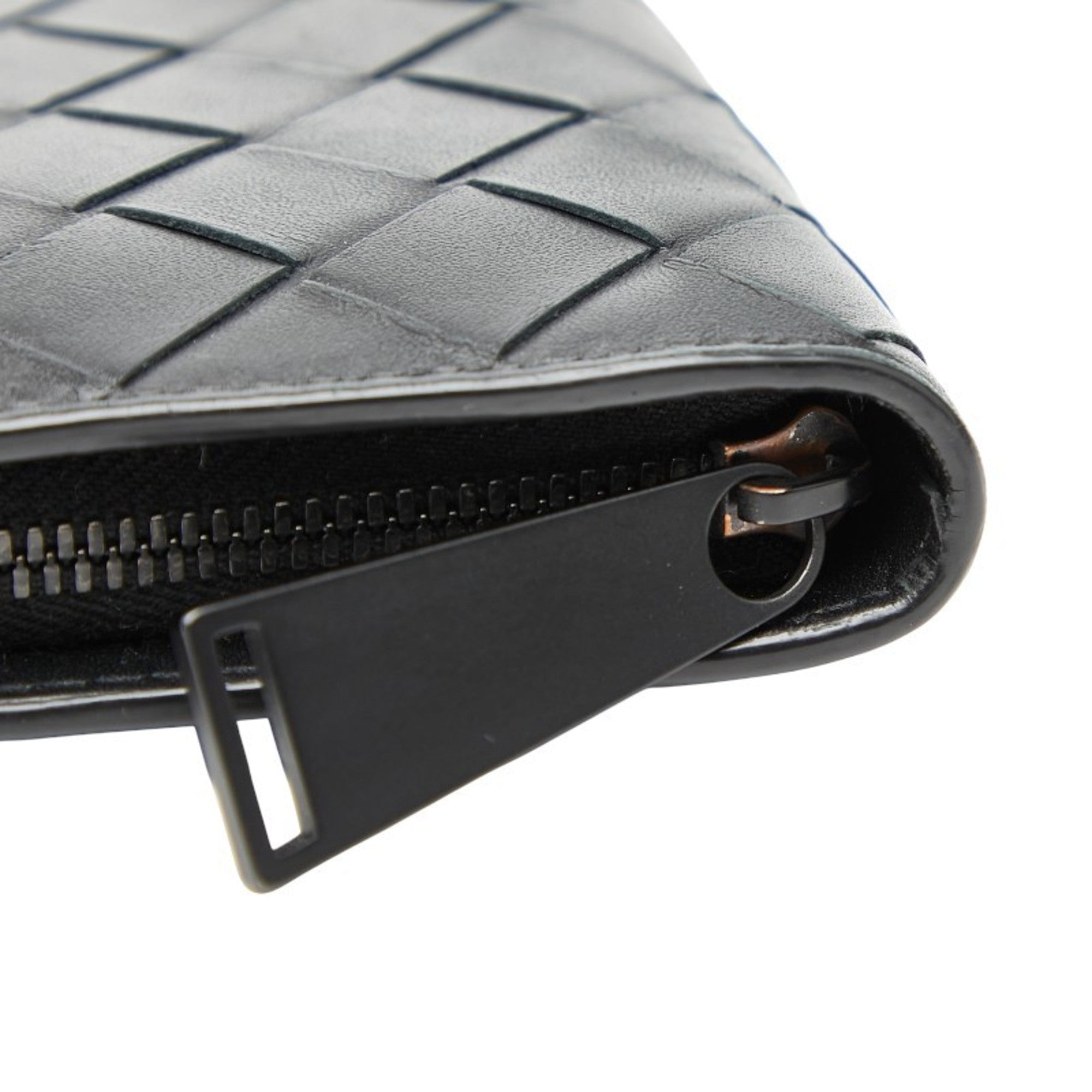 Bottega Veneta Black Leather Long Wallet (Bi-Fold) (Pre-Owned)