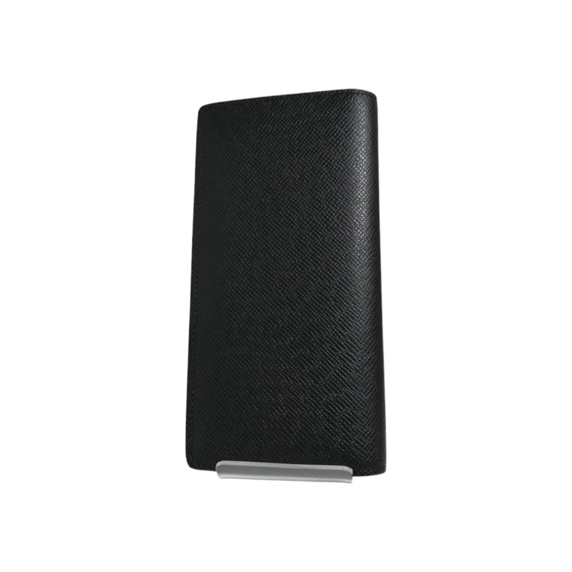 Louis Vuitton Black Taiga Leather Long Wallet (Bi-Fold) (Pre-Owned)