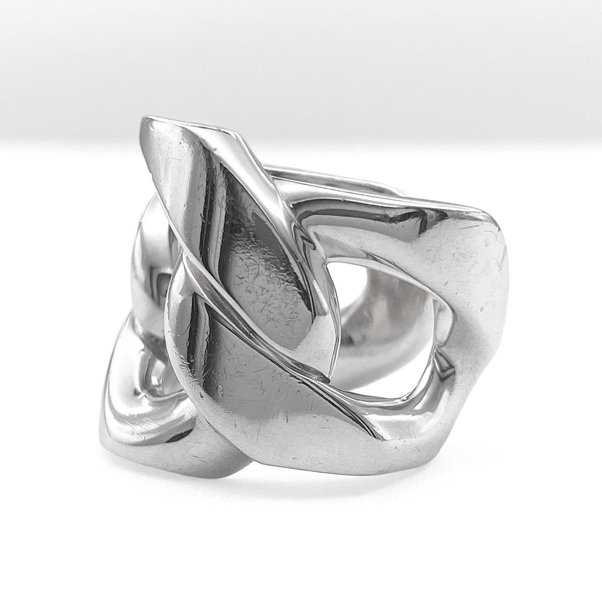 Hermes Silver Silver 925 Band Ring (Pre-Owned)