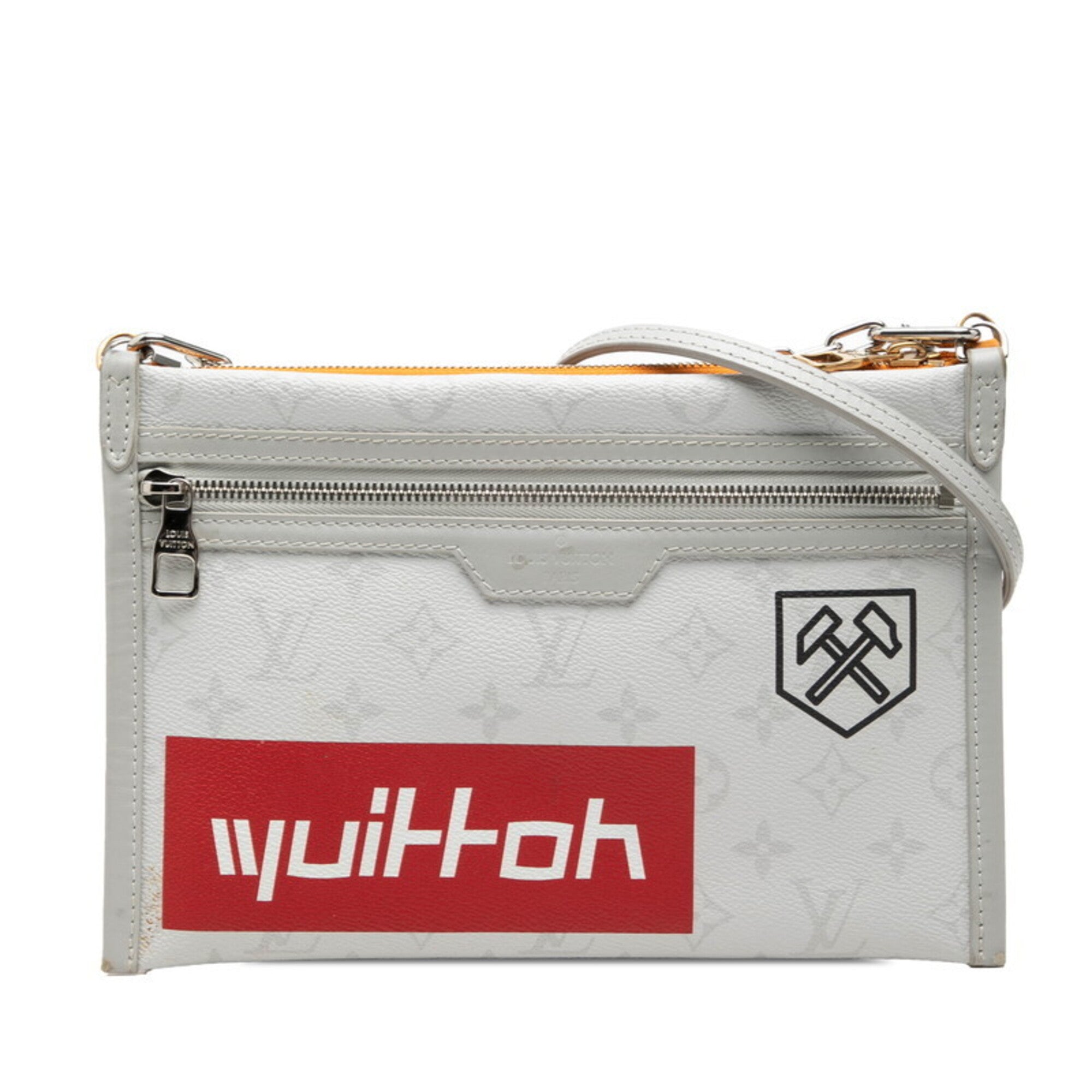 Louis Vuitton Monogram Light Gray Orange Pvc Canvas Shoulder Bag (Pre-Owned)