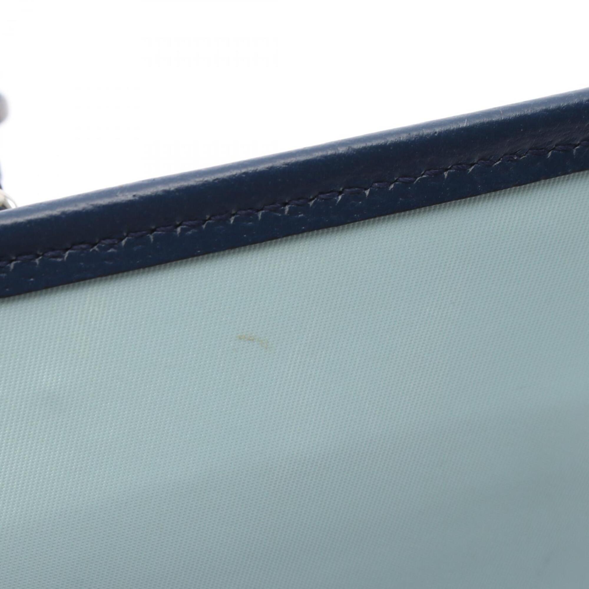 Gucci Blue Navy Red Color Coated Canvas Leather Handbag (Pre-Owned)
