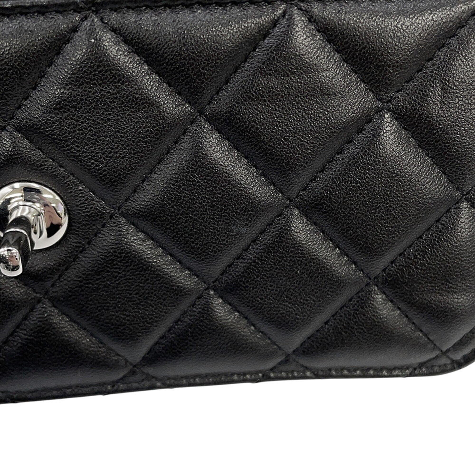 Chanel Black Leather Chain/Shoulder Wallet (Pre-Owned)
