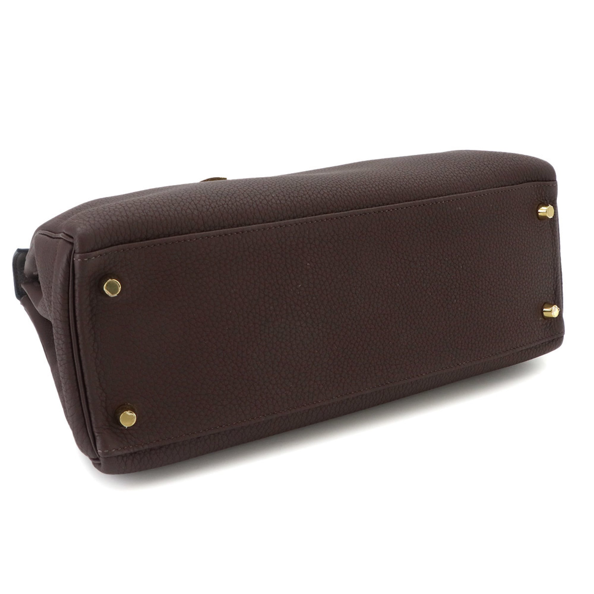 Hermes Kelly Chocolat Togo Leather Handbag (Pre-Owned)