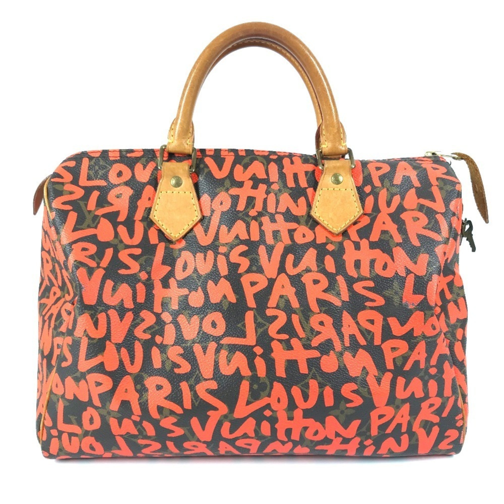 Louis Vuitton Monogram Graffiti Lv Orange Orange Monogram Graffiti Boston Bag Handbag (Pre-Owned)