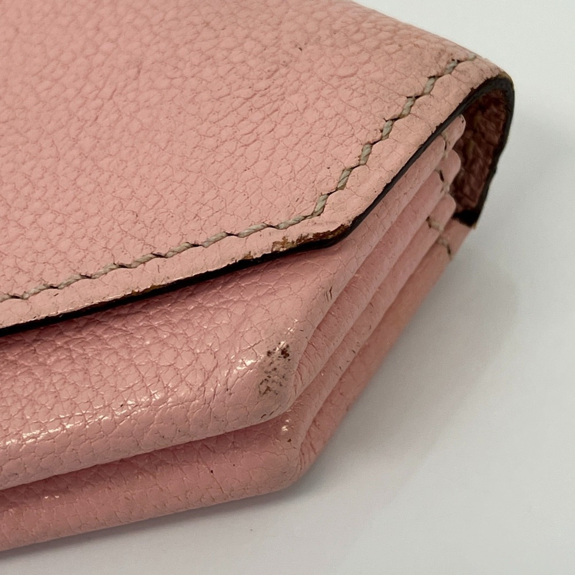 Hermes Pink Rose Sakura Leather Coin Purse/Coin Case (Pre-Owned)