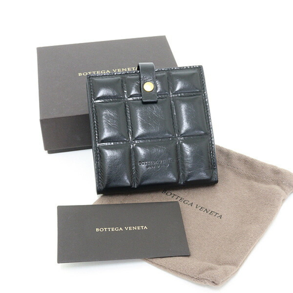 Bottega Veneta Black Leather Wallet (Bi-Fold) (Pre-Owned)