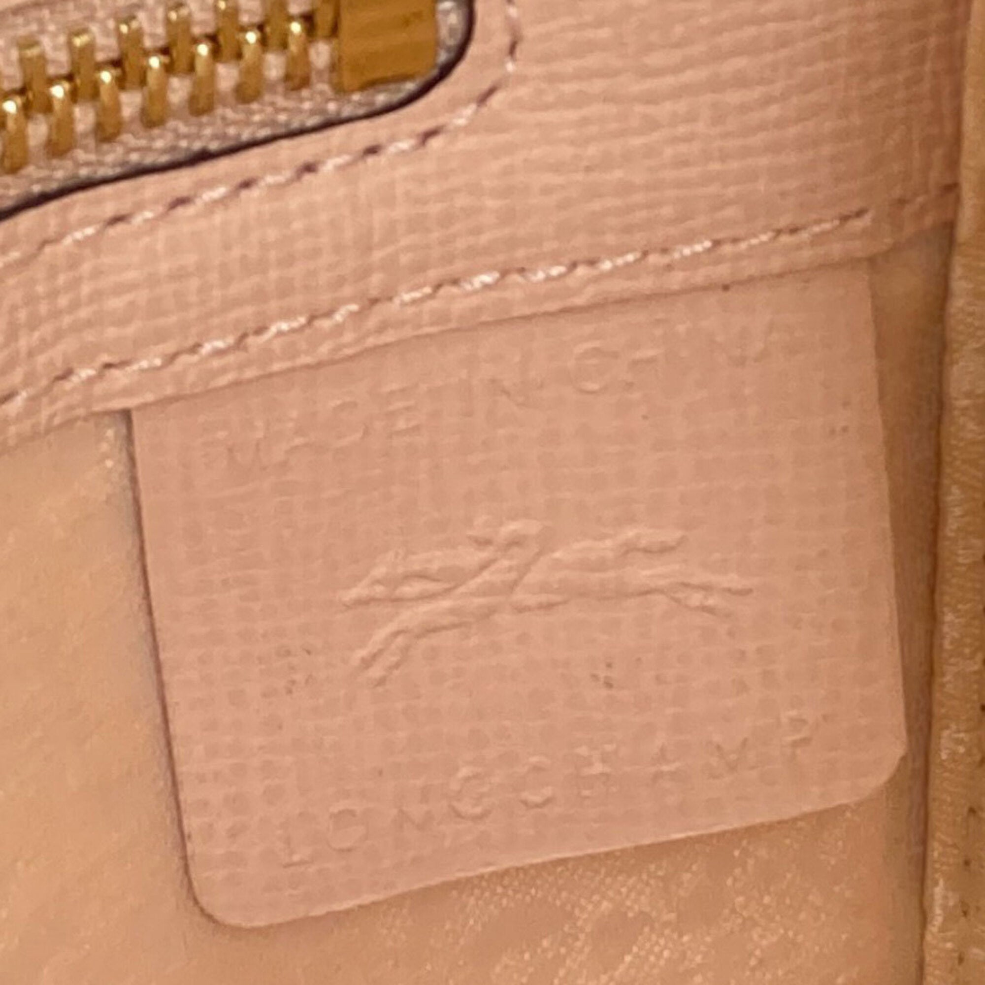 Longchamp Le Pliage Pink Leather Shoulder Bag (Pre-Owned)